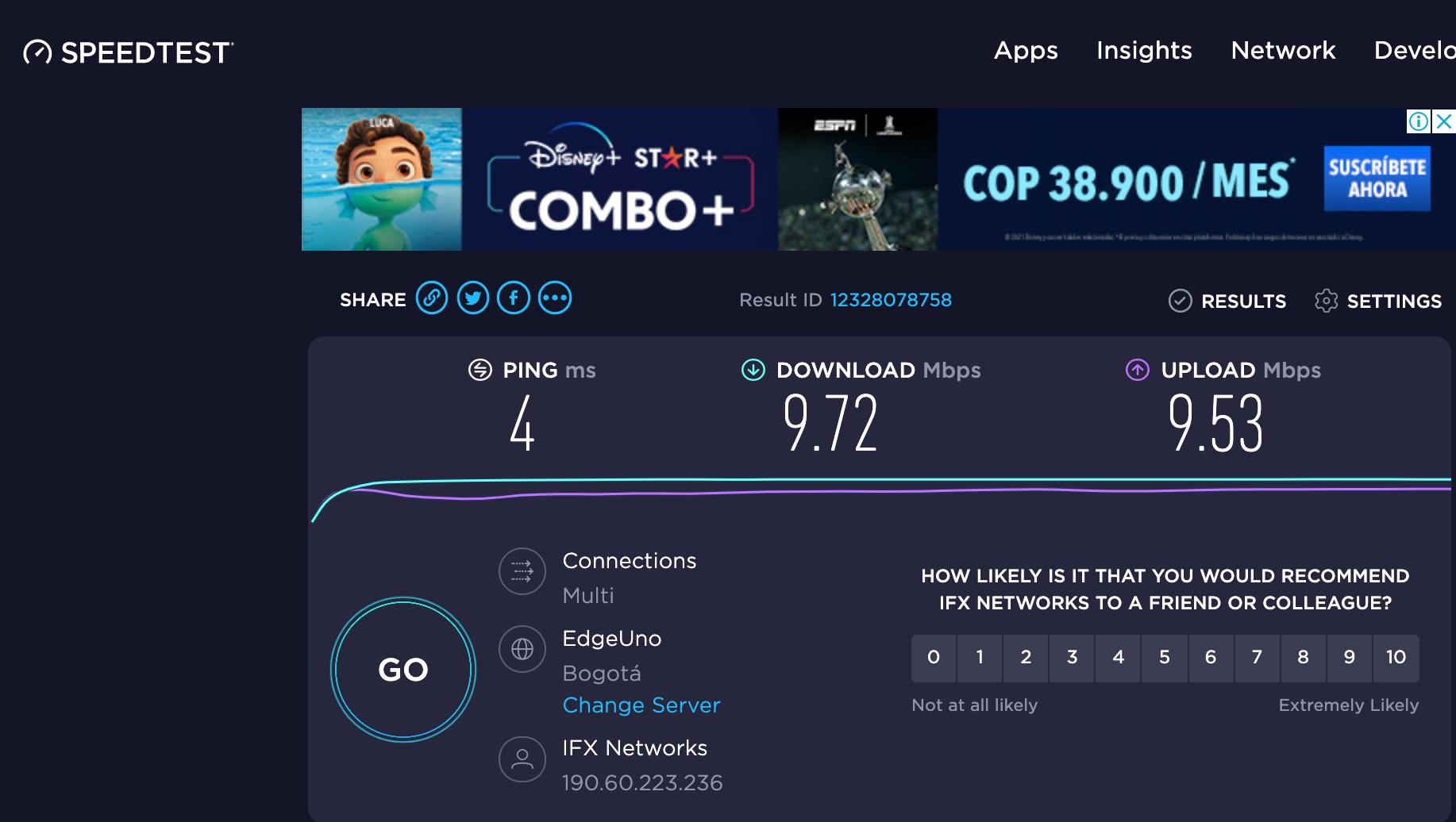 (Screenshot courtesy Ookla)