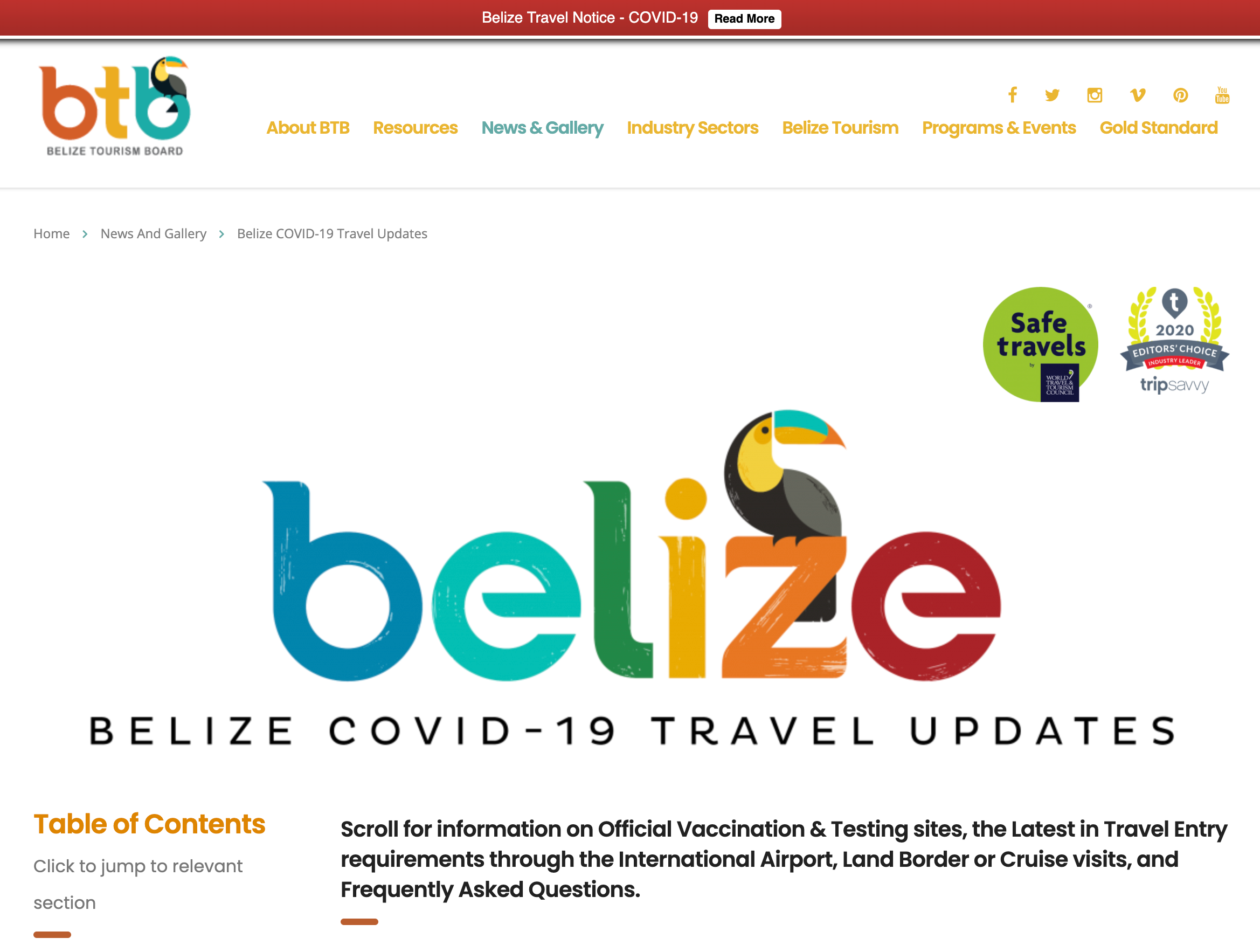 (Screenshot courtesy Belize Tourism Board)