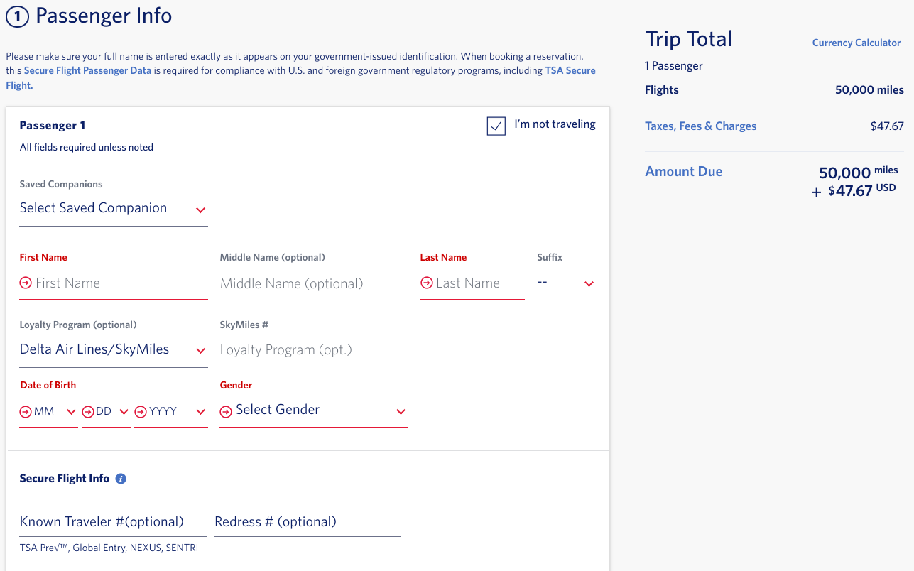 passenger information delta award