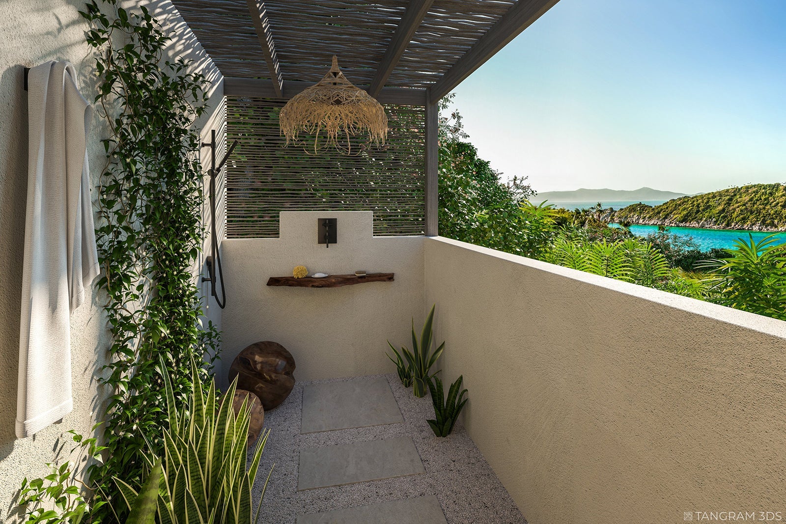 Lovango Resort outdoor shower