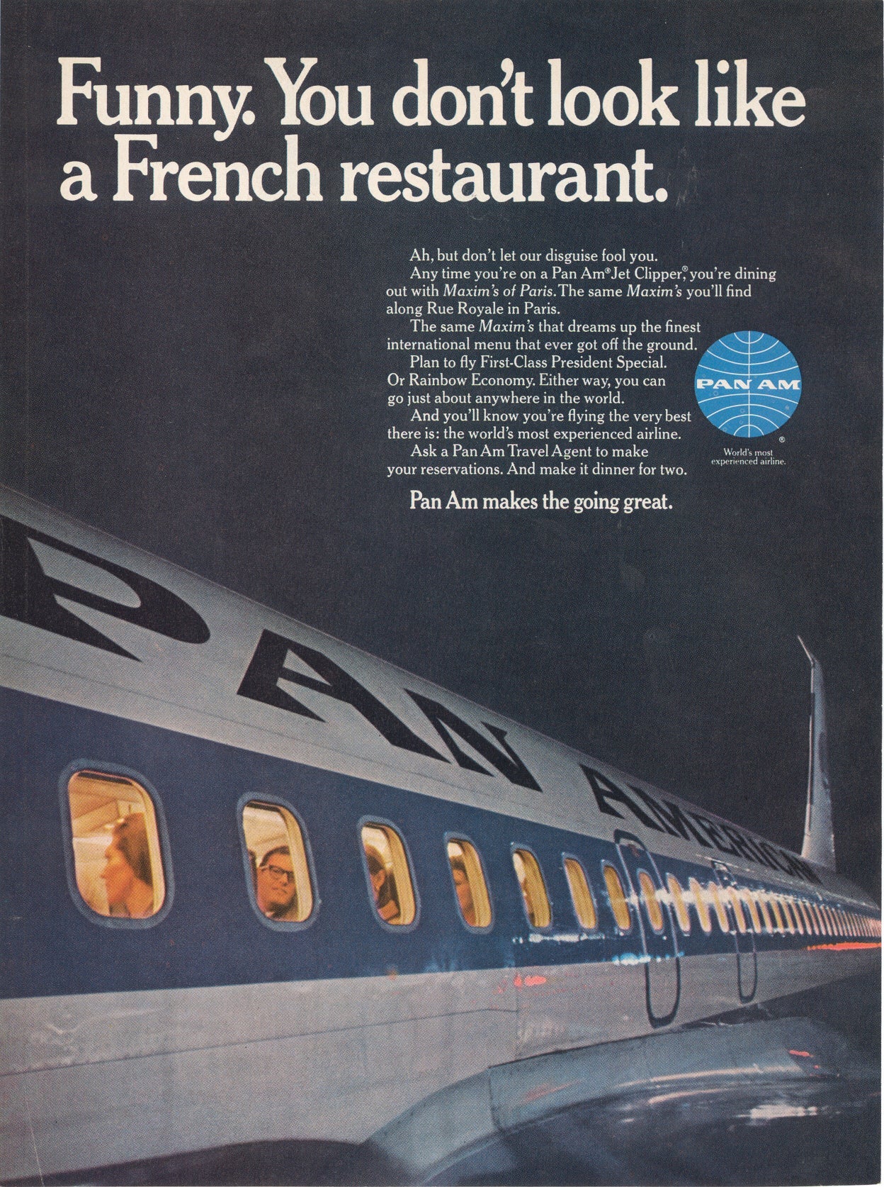 Pan Am French Restaurant ad