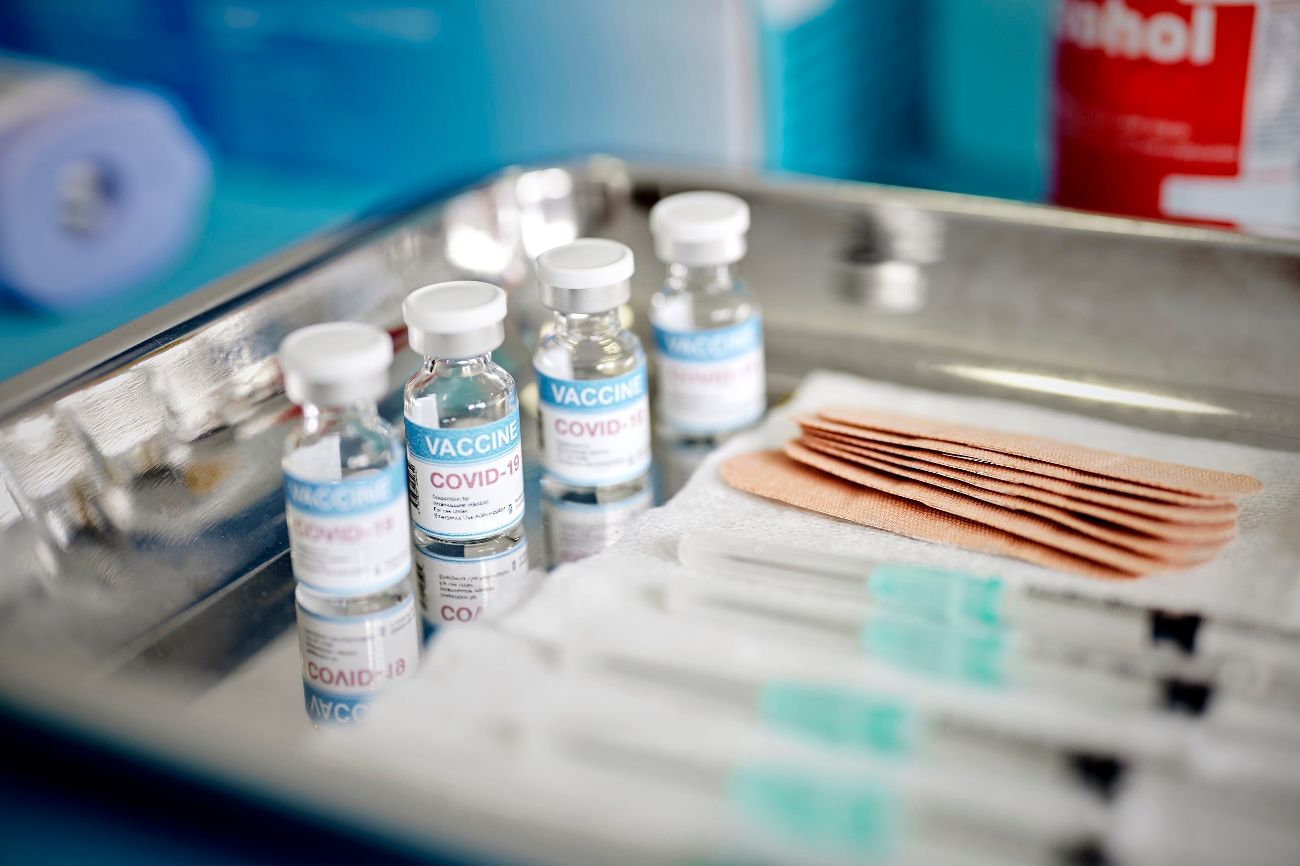 vials with the COVID-19 vaccination