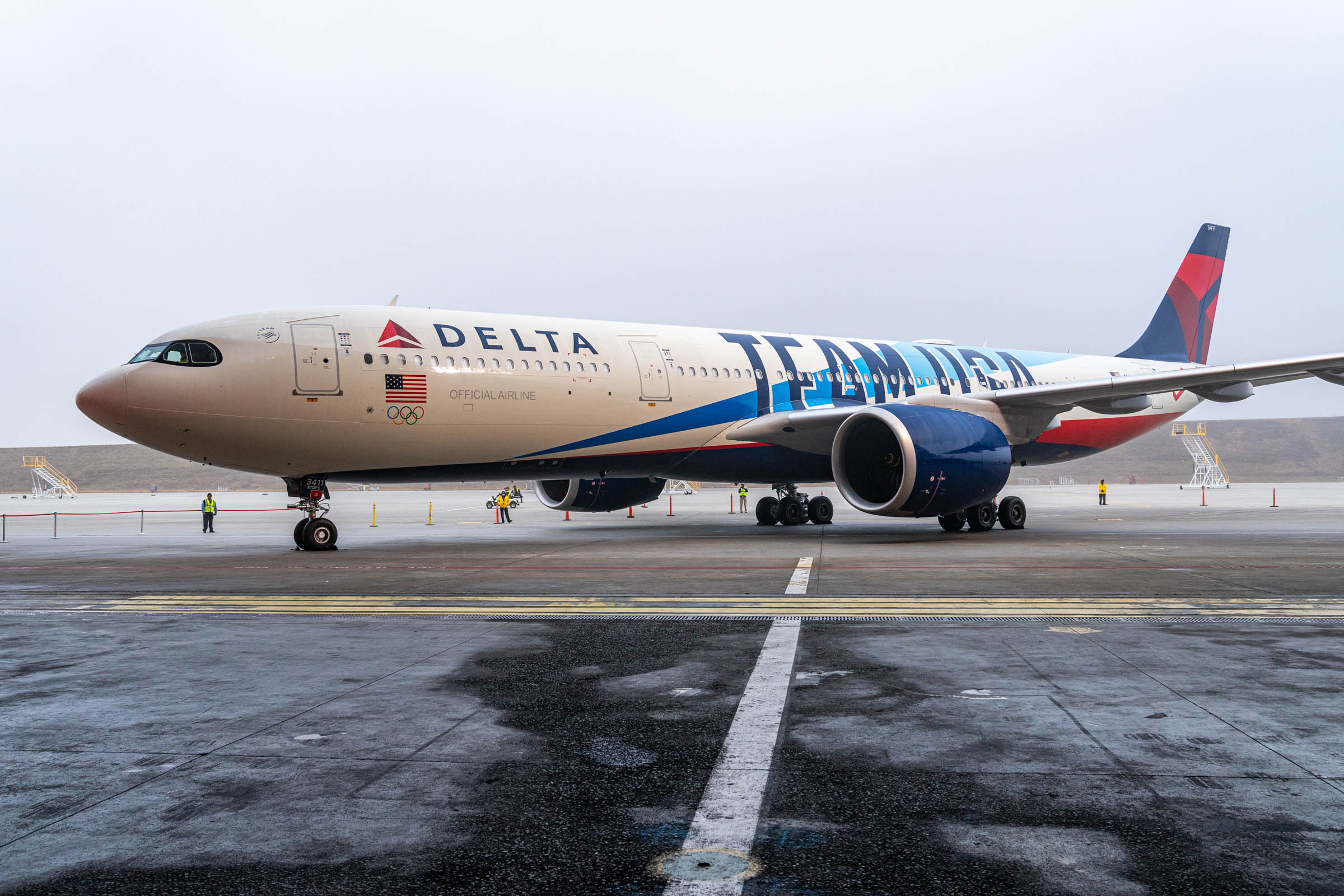 #専用 DELTA A330-900 TEAM USA デルタ航空 オリンピック Delta Air Lines reveals special Olympics livery for Team USA