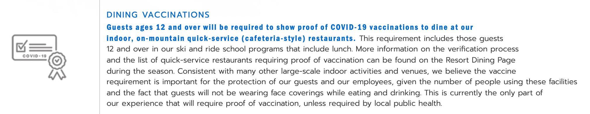 Screenshot from Vail's website