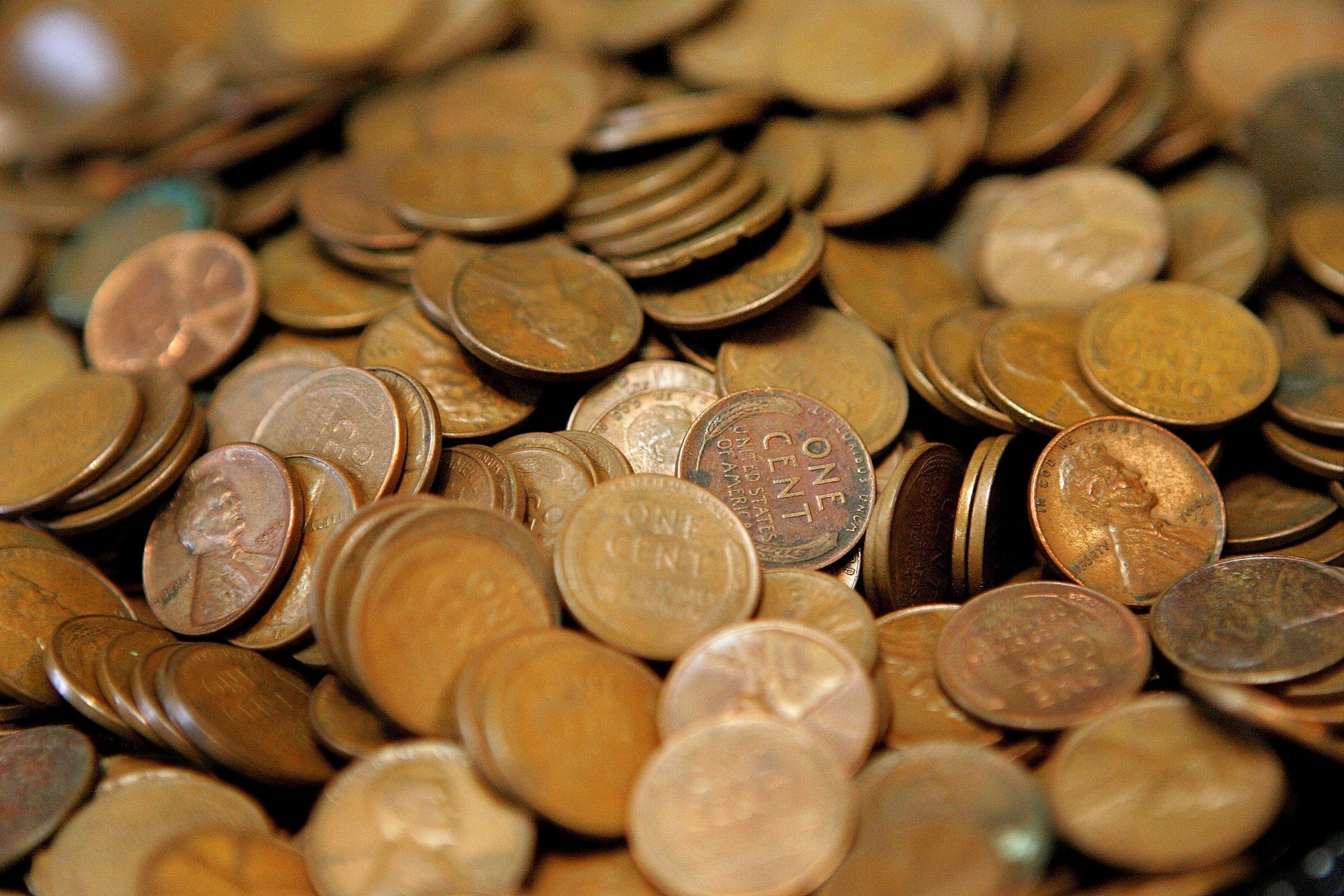 Pennies on a surface