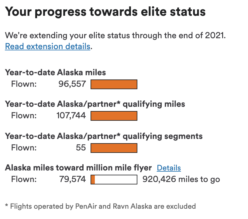Alaska Airlines status stats. (Screenshot courtesy Alaska)