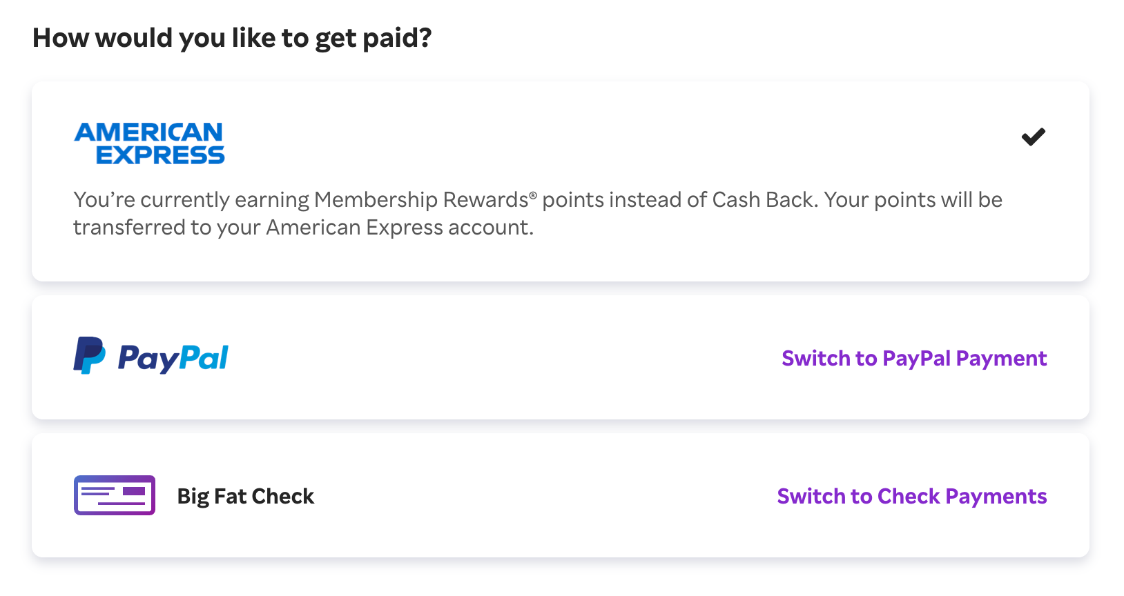 Changing your earning preference with Rakuten