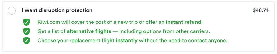 Kiwi.com guarantee price