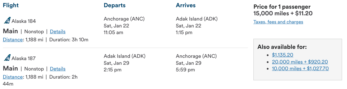 Adak Pricing