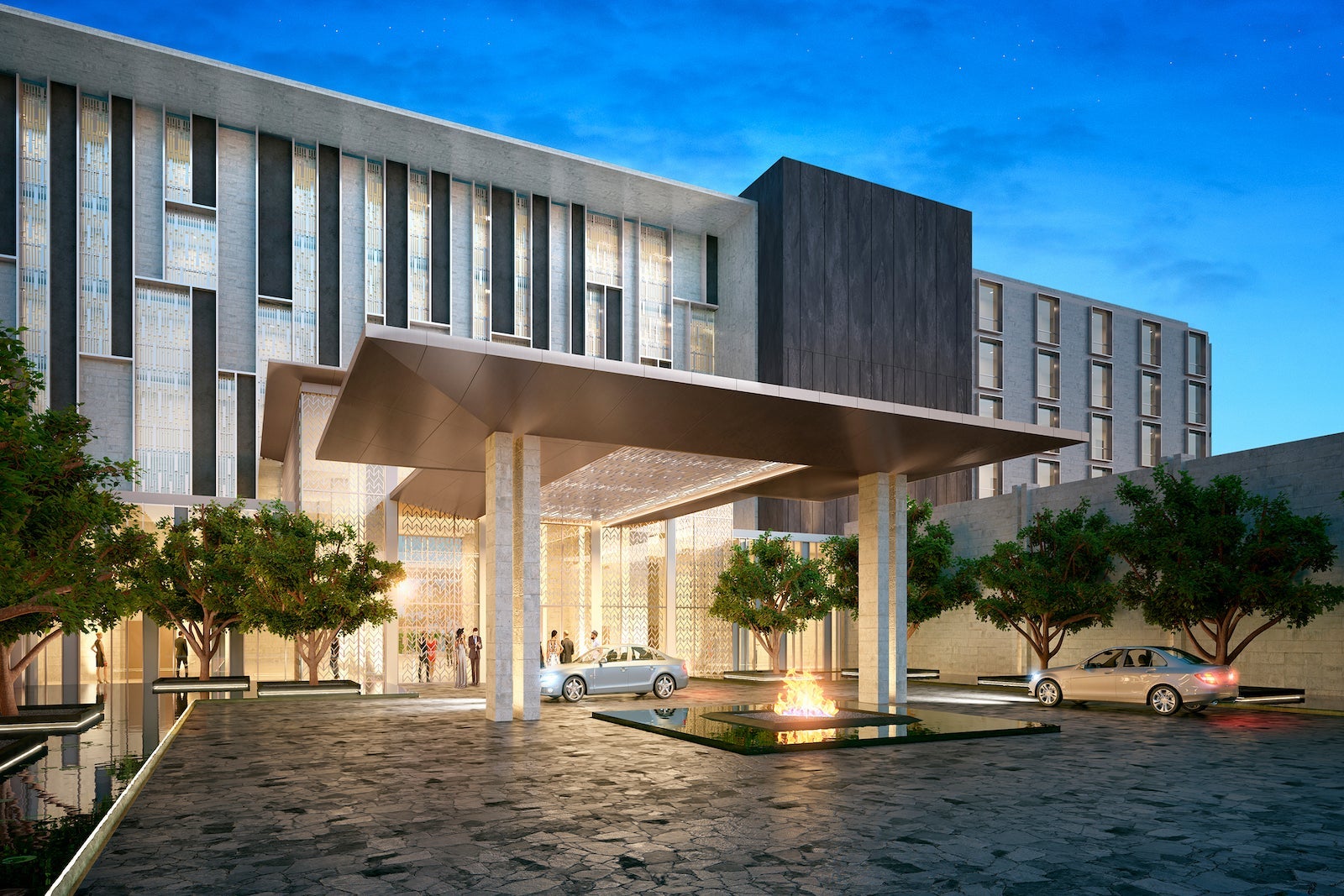 exterior of hotel driveway