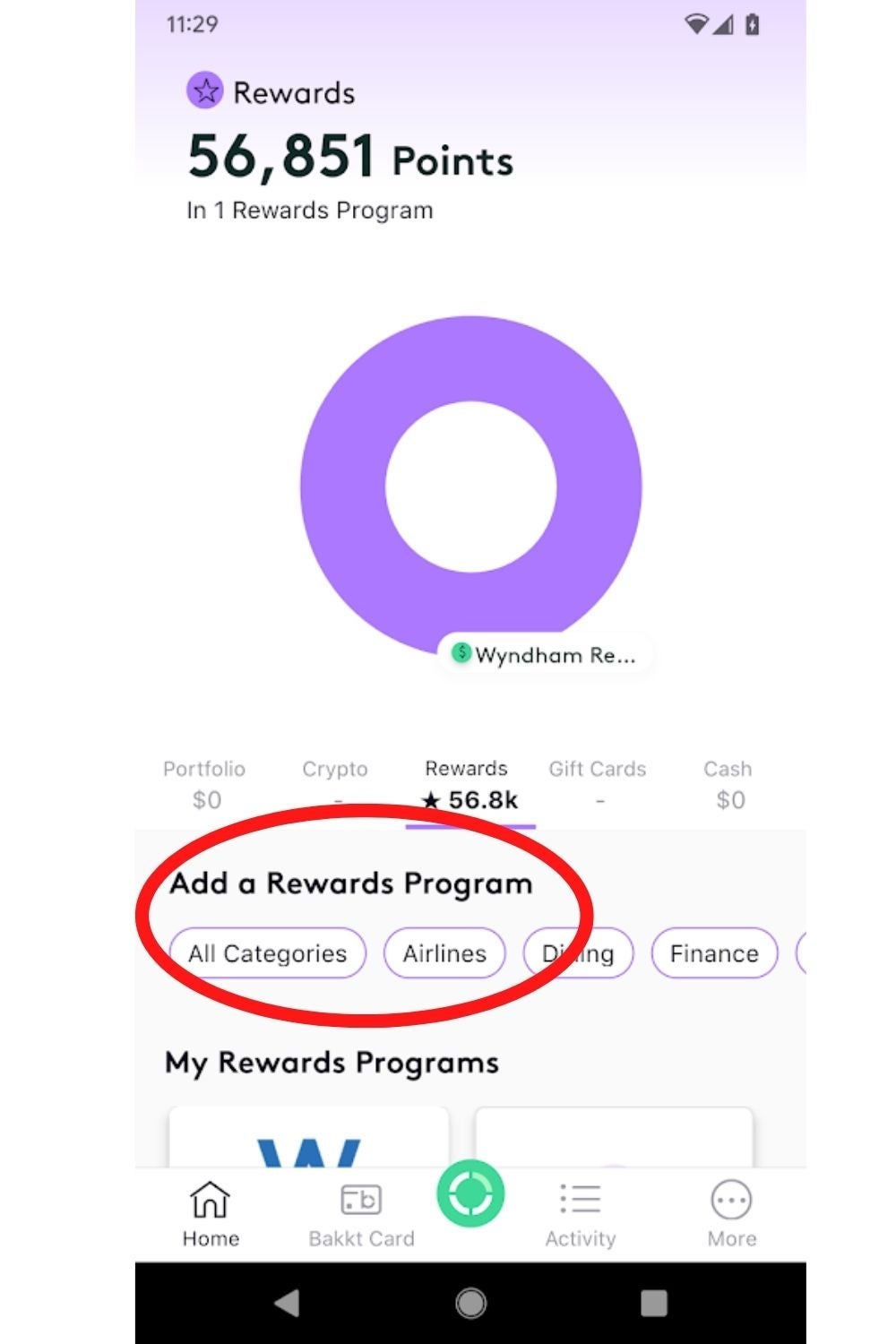link rewards program screenshot