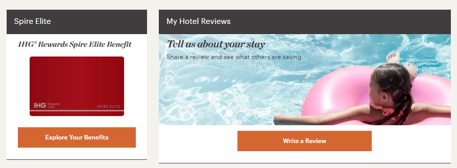 Selecting IHG choice benefits
