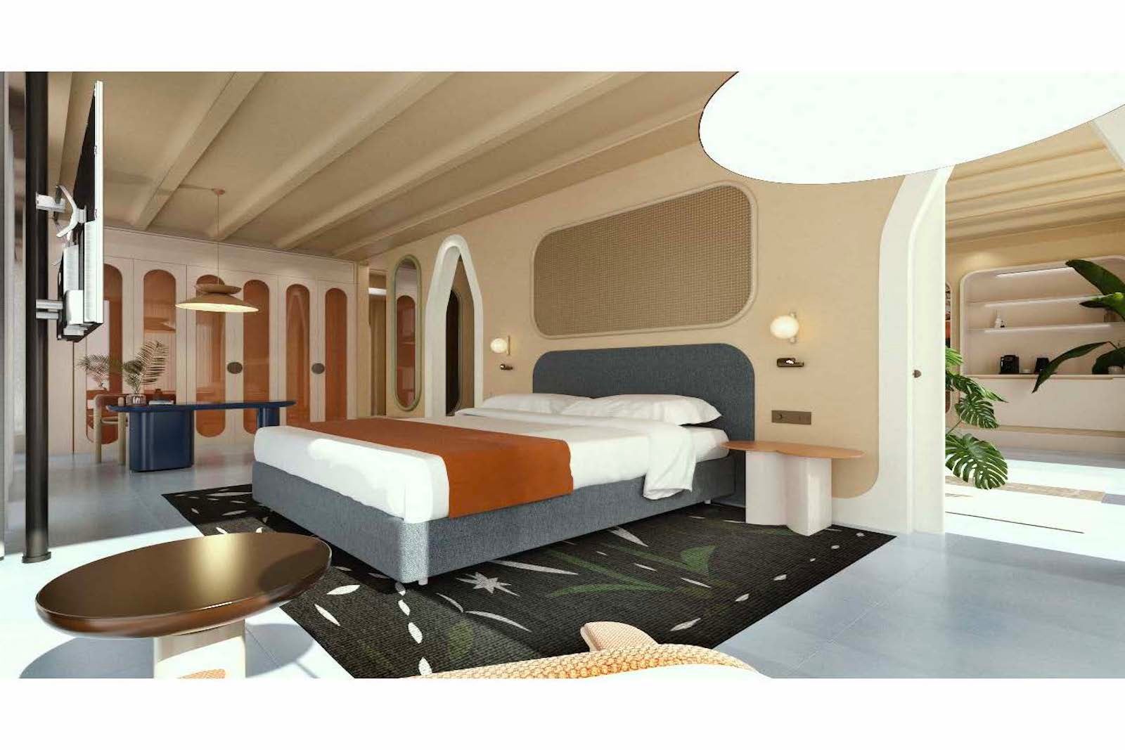 rendering of Standard Bangkok hotel room