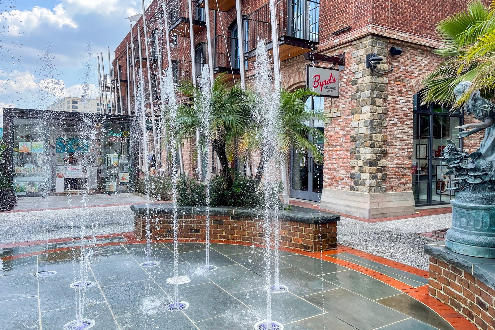 Fountains on the riverfront at the JW Marriott Savannah Plant Riverside