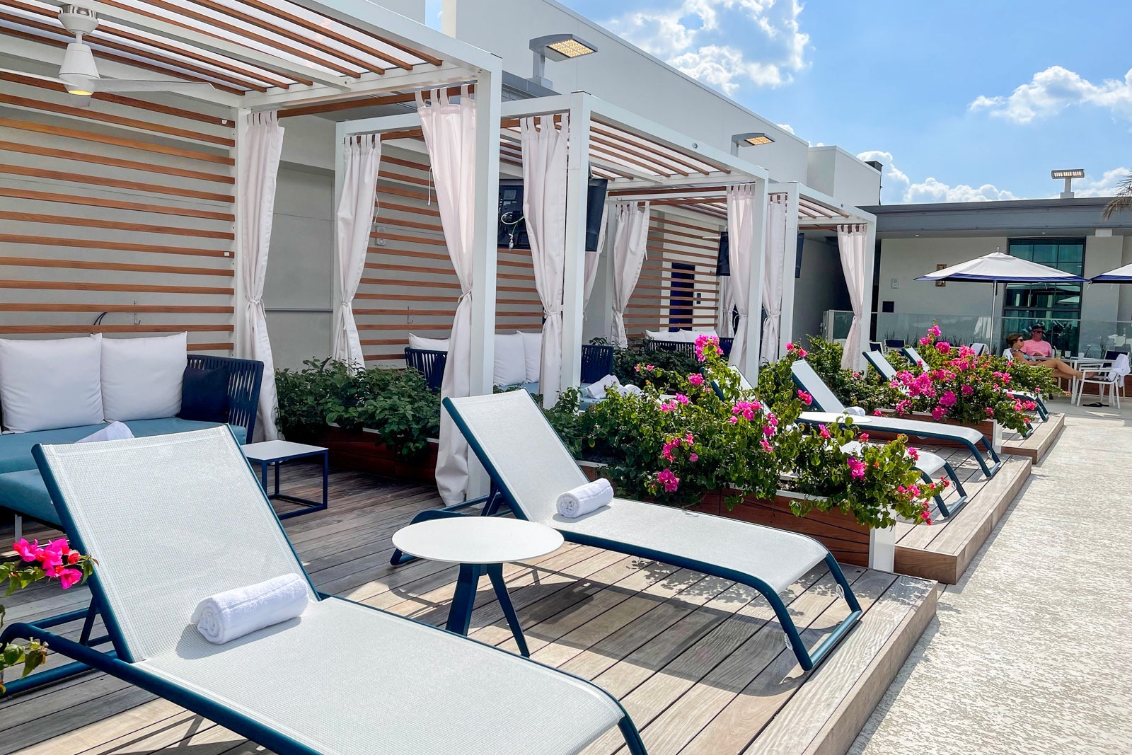 Cabanas at the rooftop pool - JW Marriott Savannah Plant Riverside