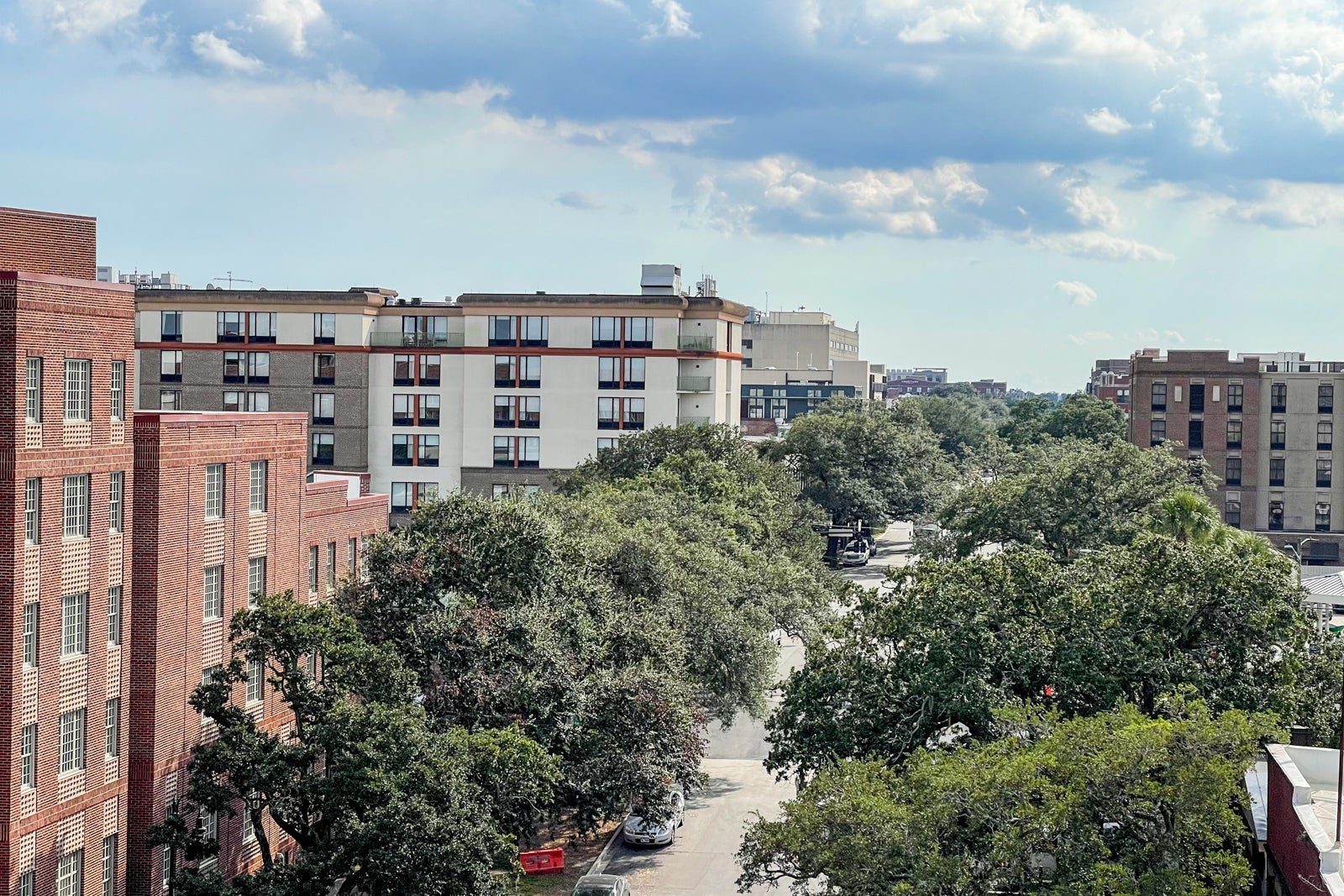 View from balcony room Atlantic building at JW Marriott Savannah Plant Riverside