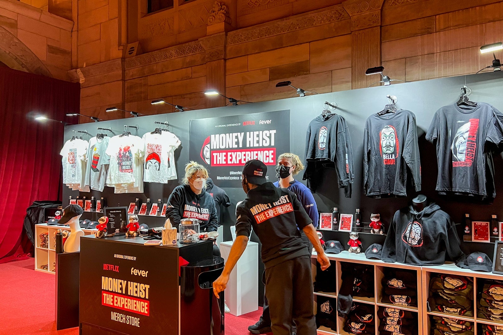 Money Heist merchandise booth