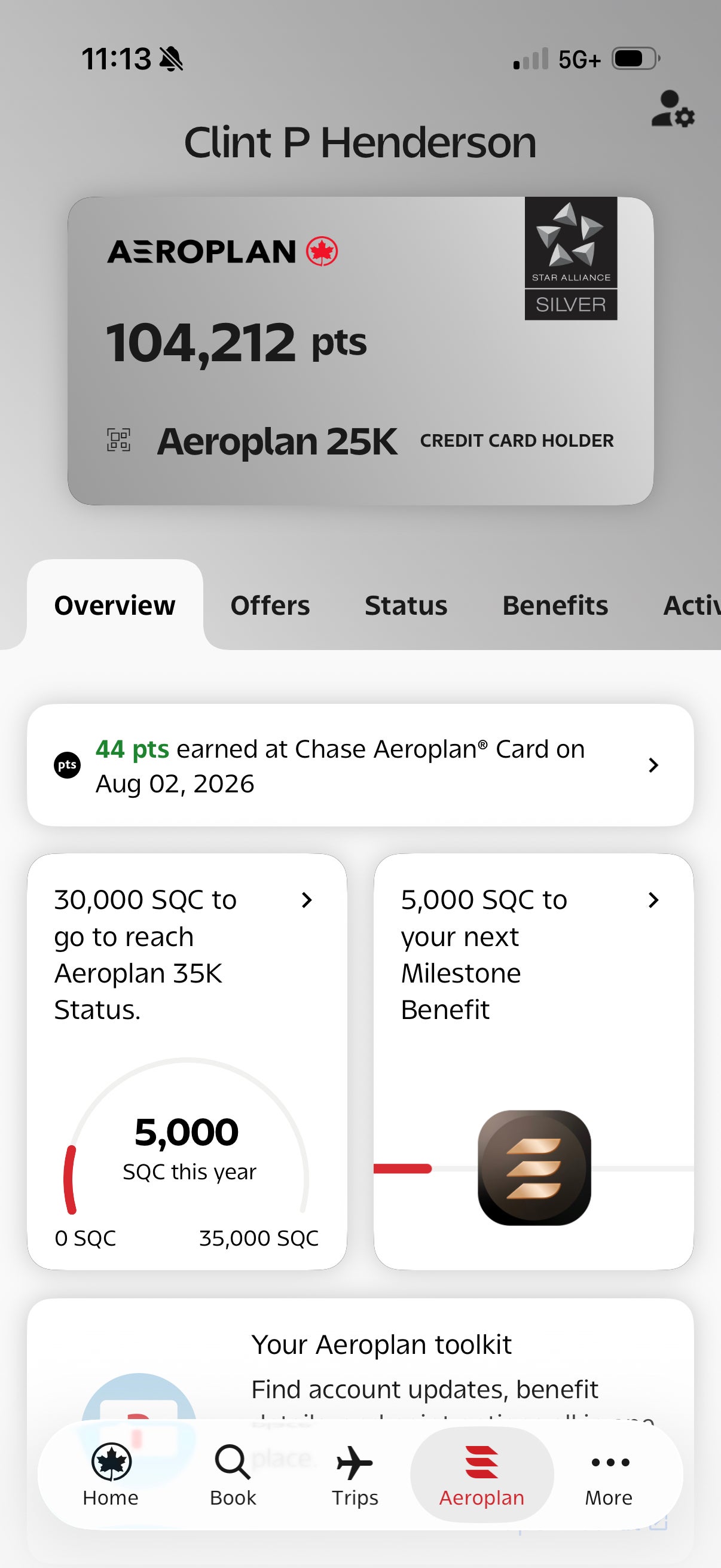 Air Canada Aeroplan app. AIR CANADA