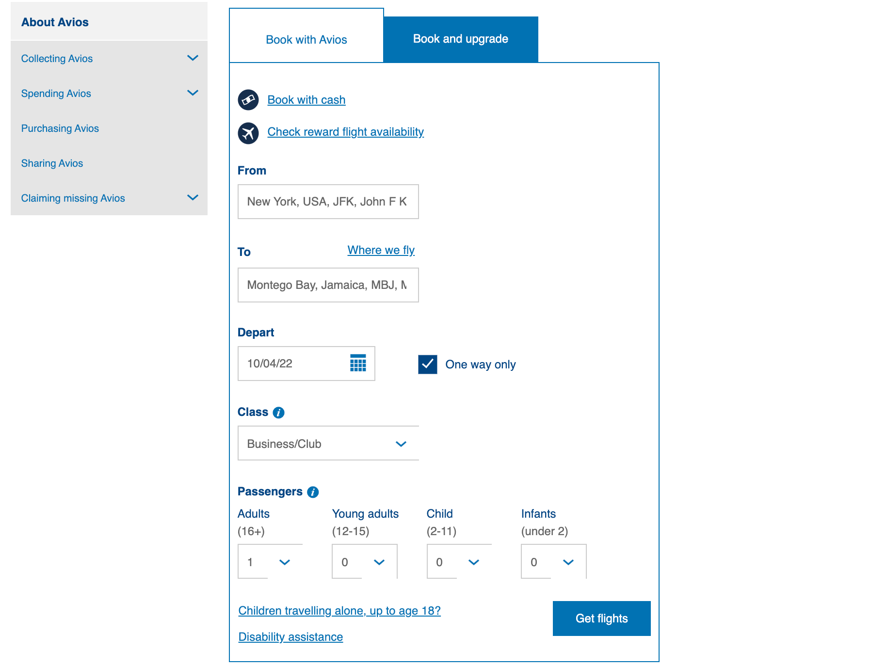 BA award search