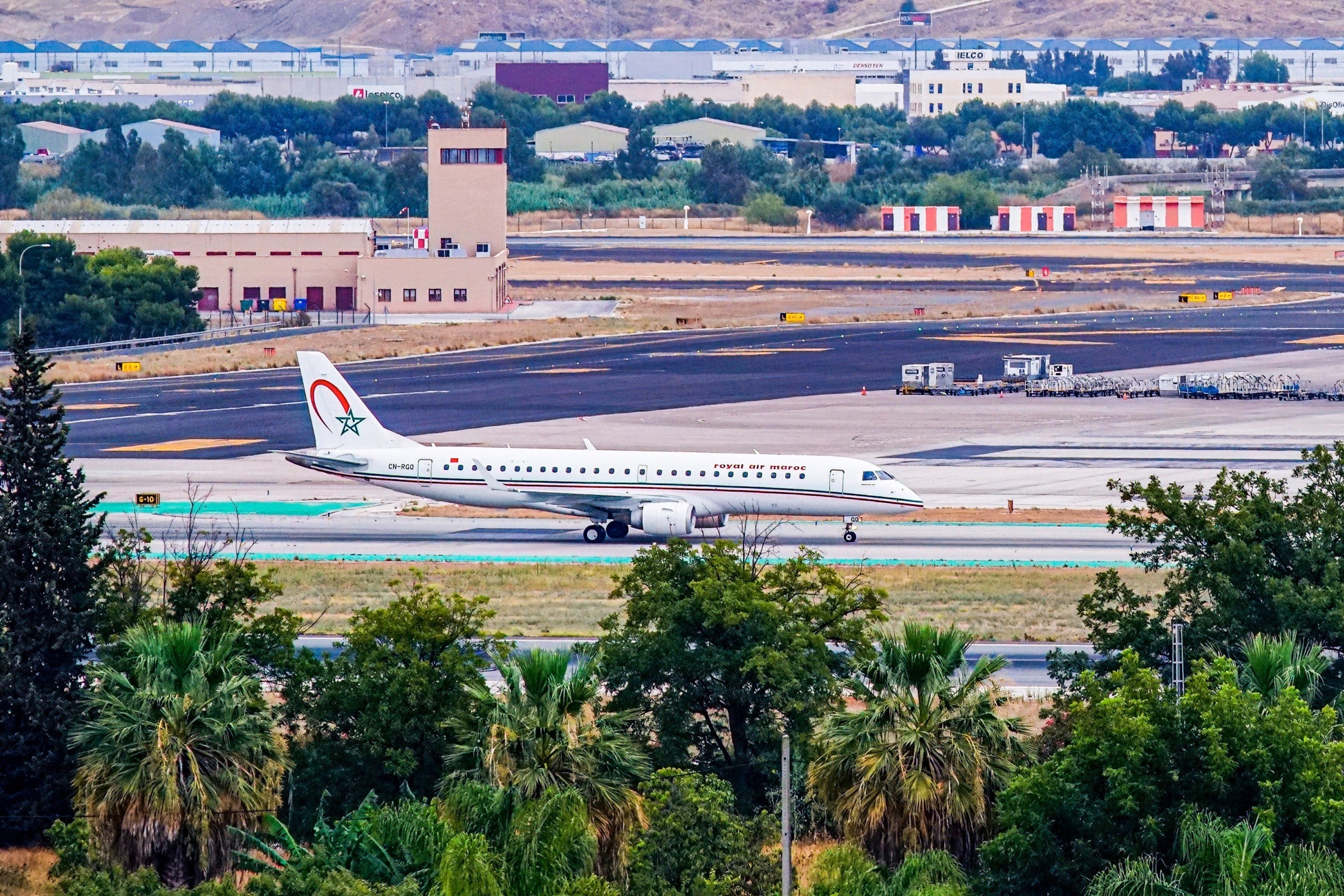 Royal Air Maroc plane seen landing at Malaga Costa del Sol Airport