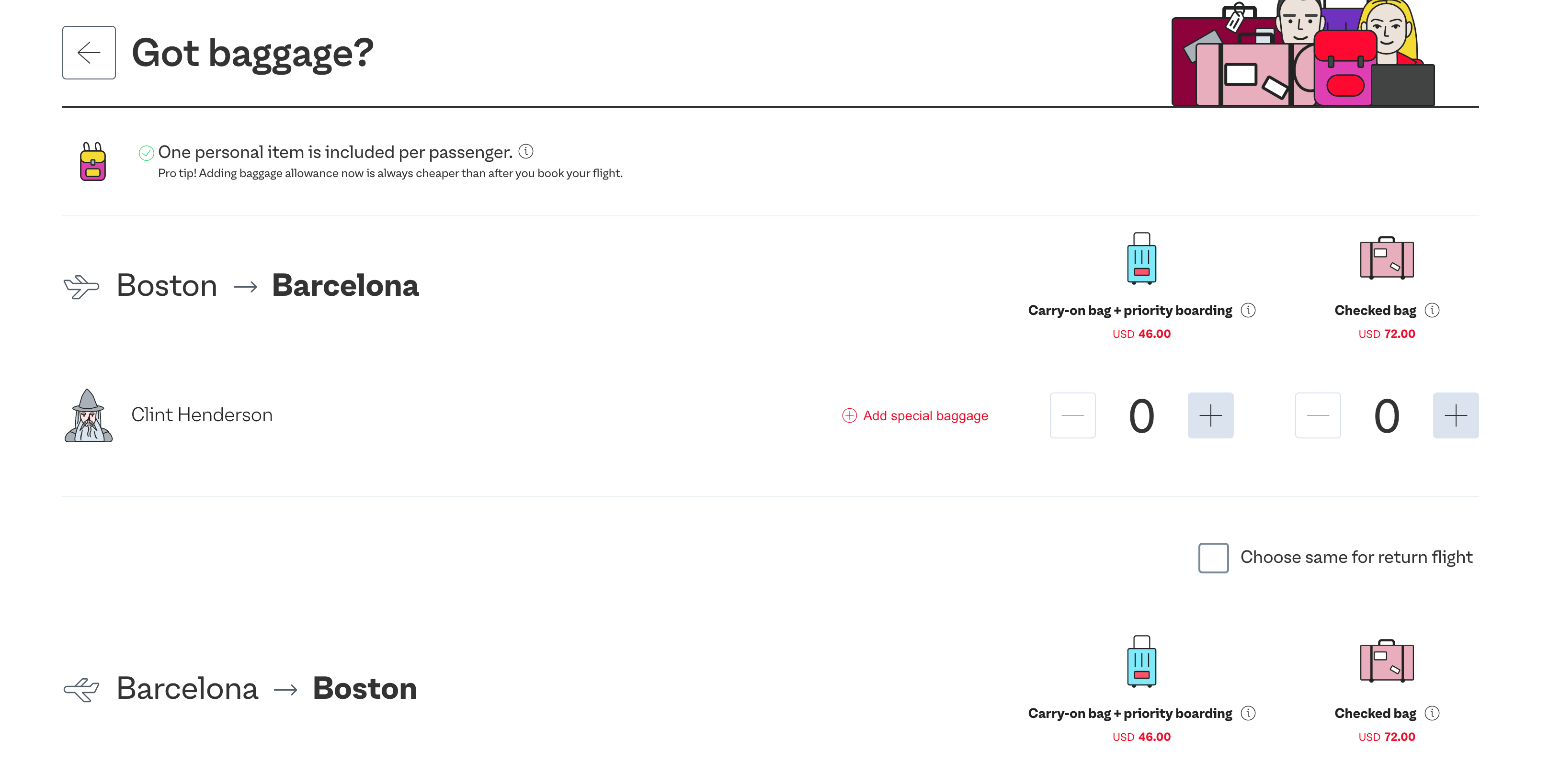 Flights from Boston to Barcelona. (Screenshot courtesy Play)
