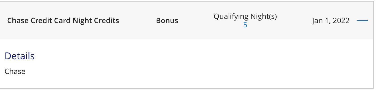 Victoria Walker Hyatt credit card qualifying night credits. (Screenshot courtesy World of Hyatt)