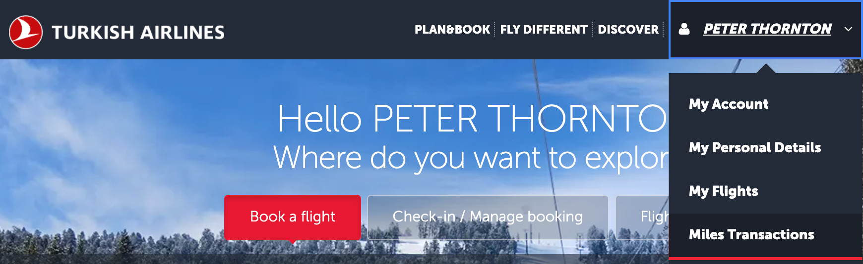 Booking Star Alliance awards on the Turkish Airlines website