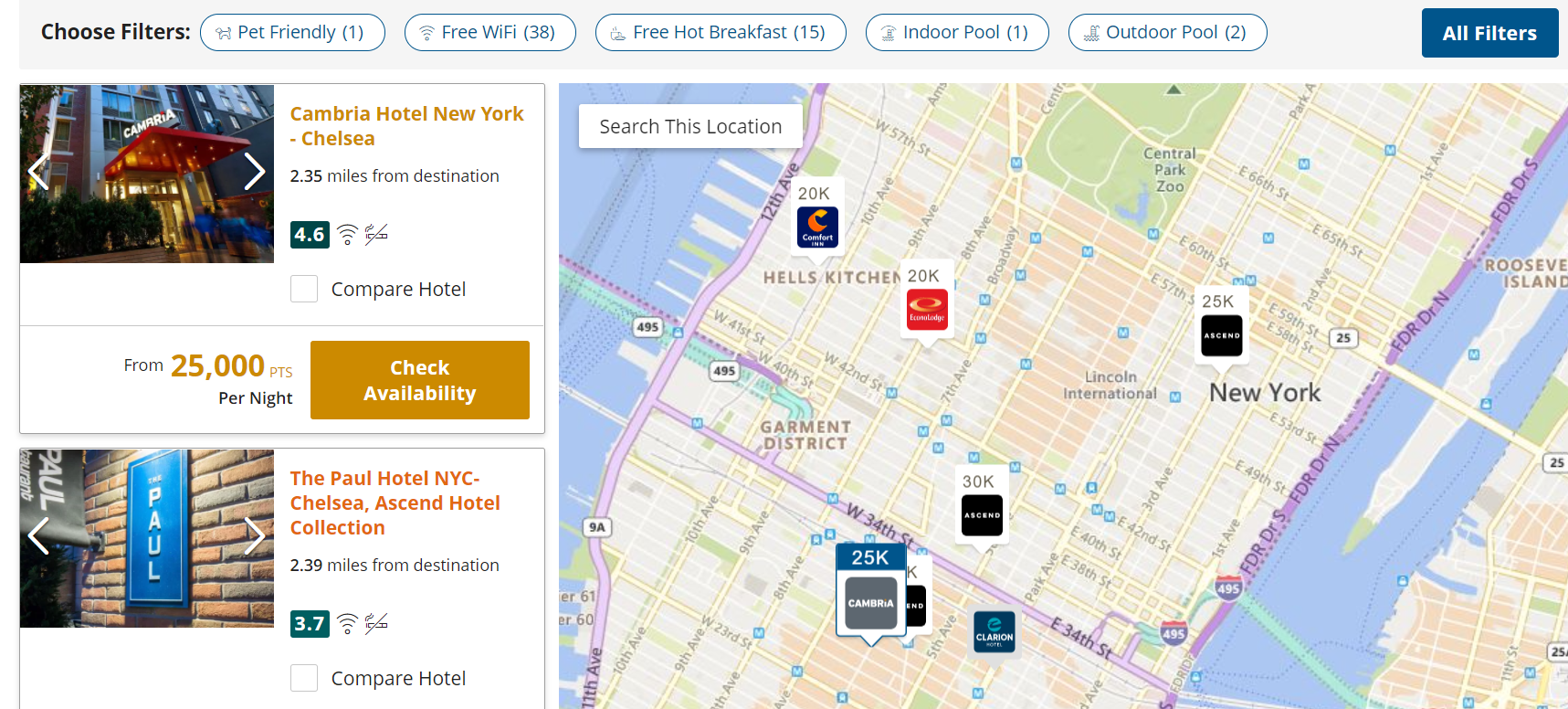 Choice Hotels award booking