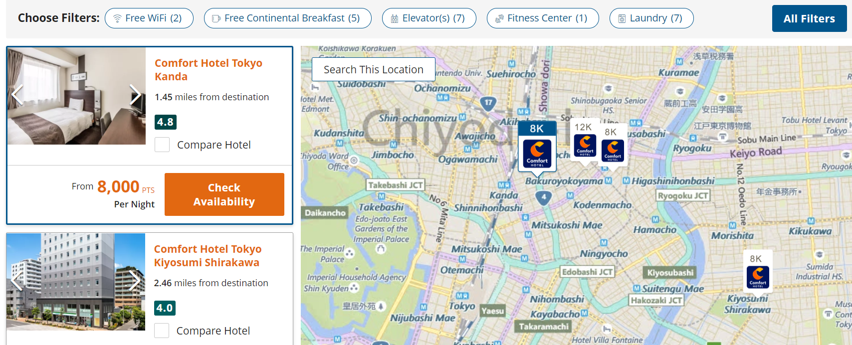 Choice Hotels award booking