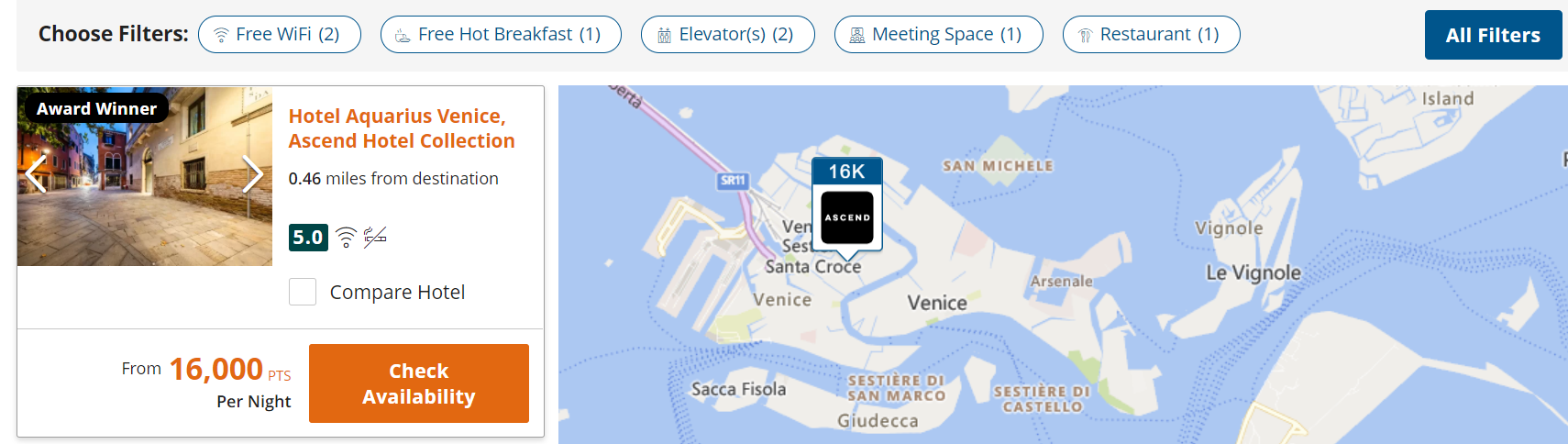 Choice Hotels award booking