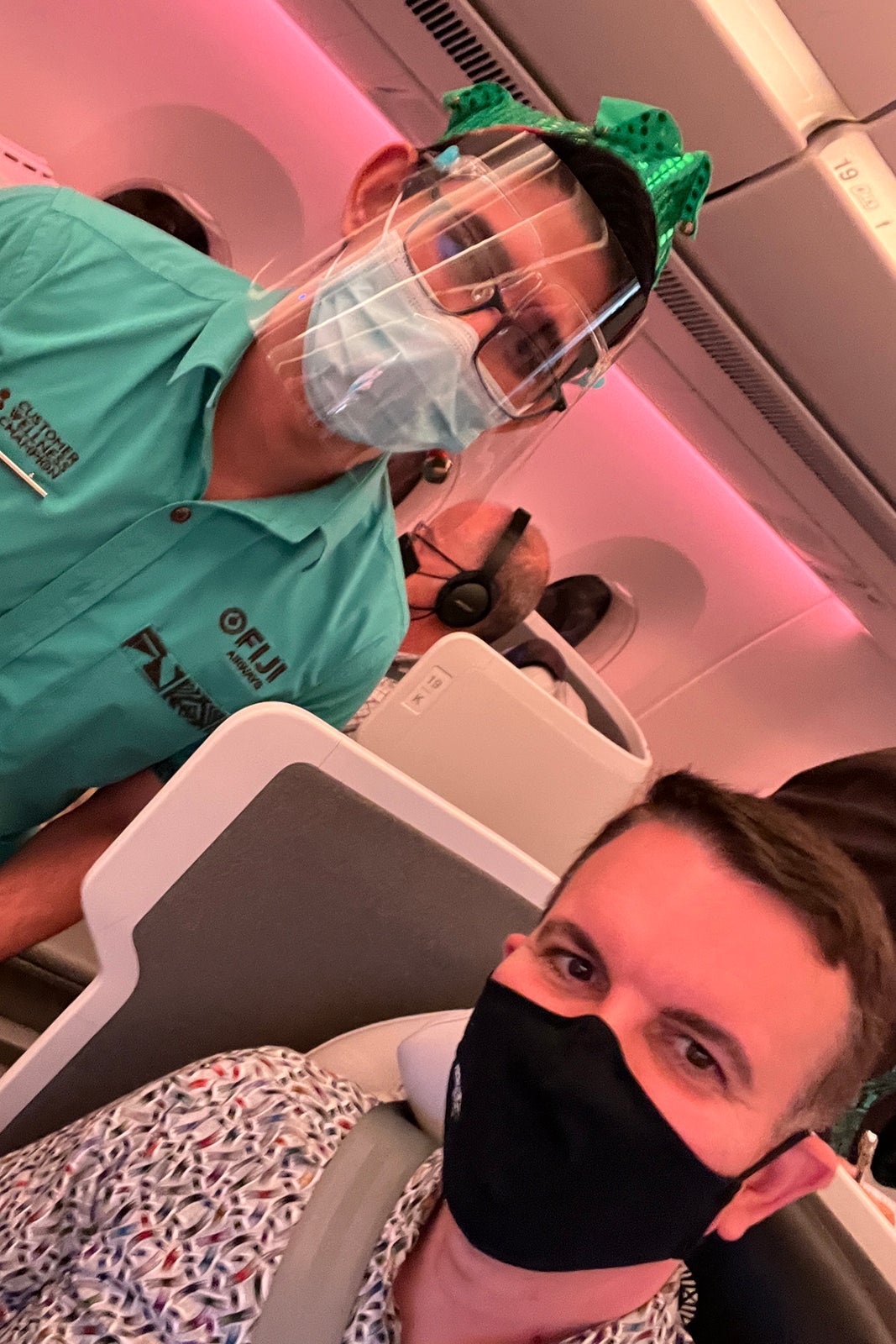 Fiji Airways Customer Wellness Champion onboard a flight