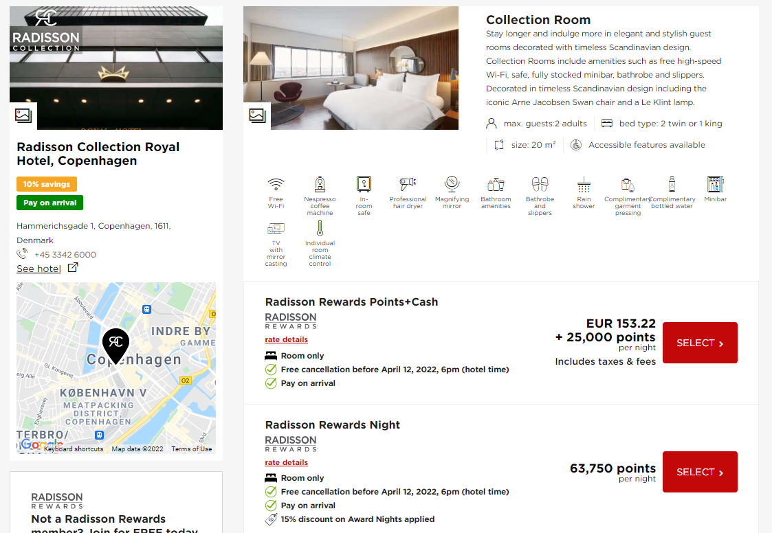 Radisson award booking