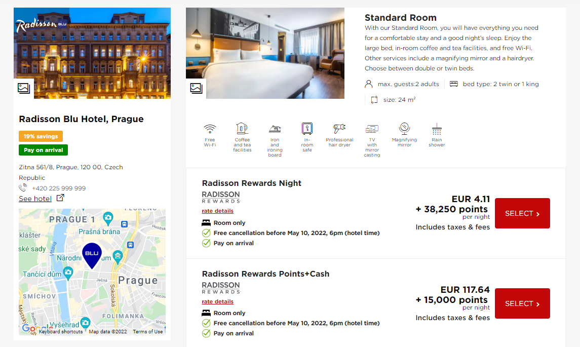 Radisson award booking