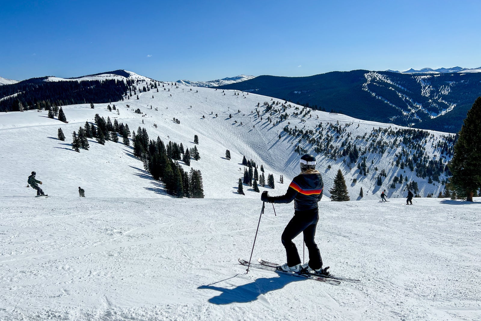 Snow covered back bowls at Vail