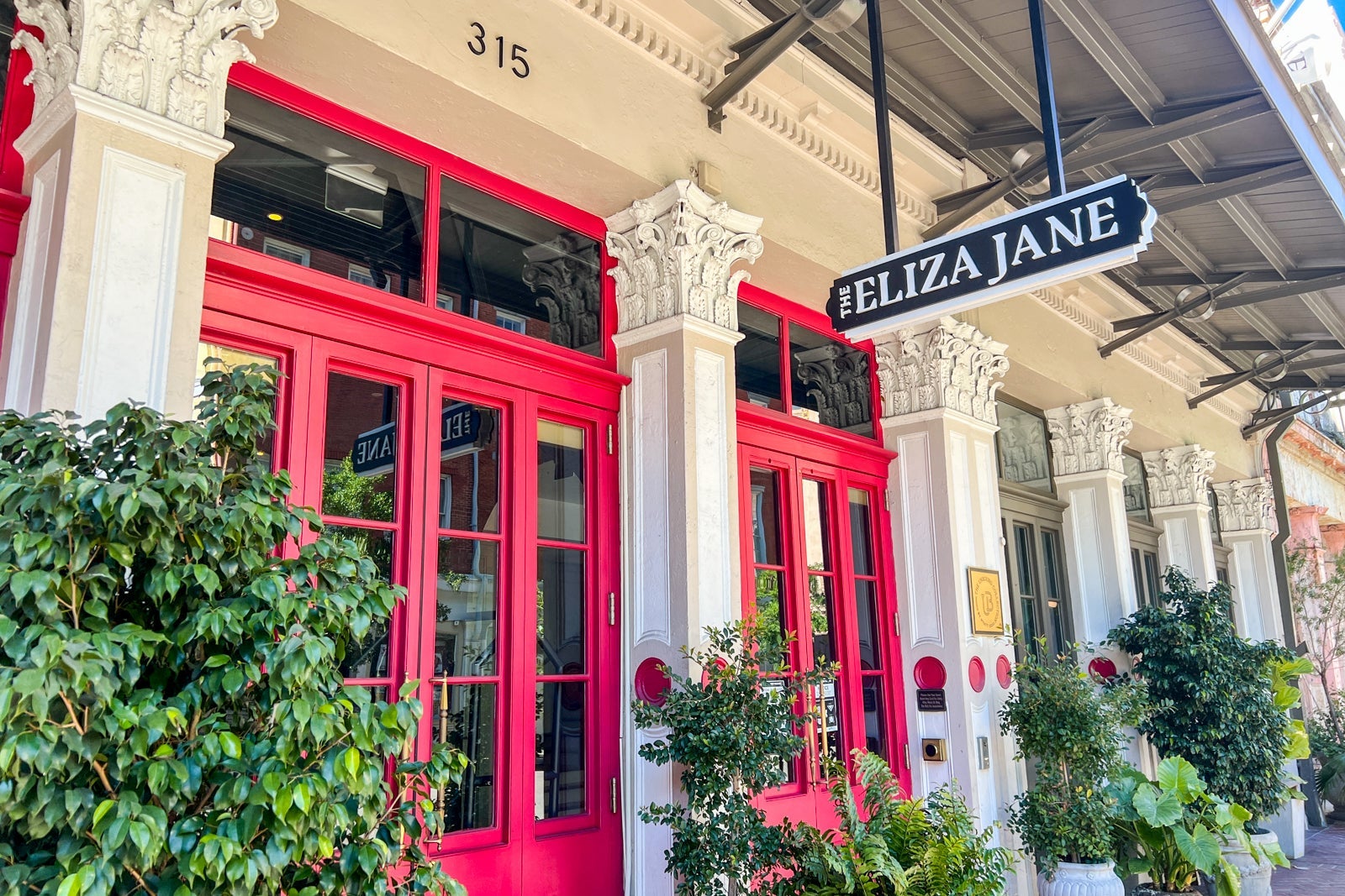 Exterior of Eliza Jane hotel.