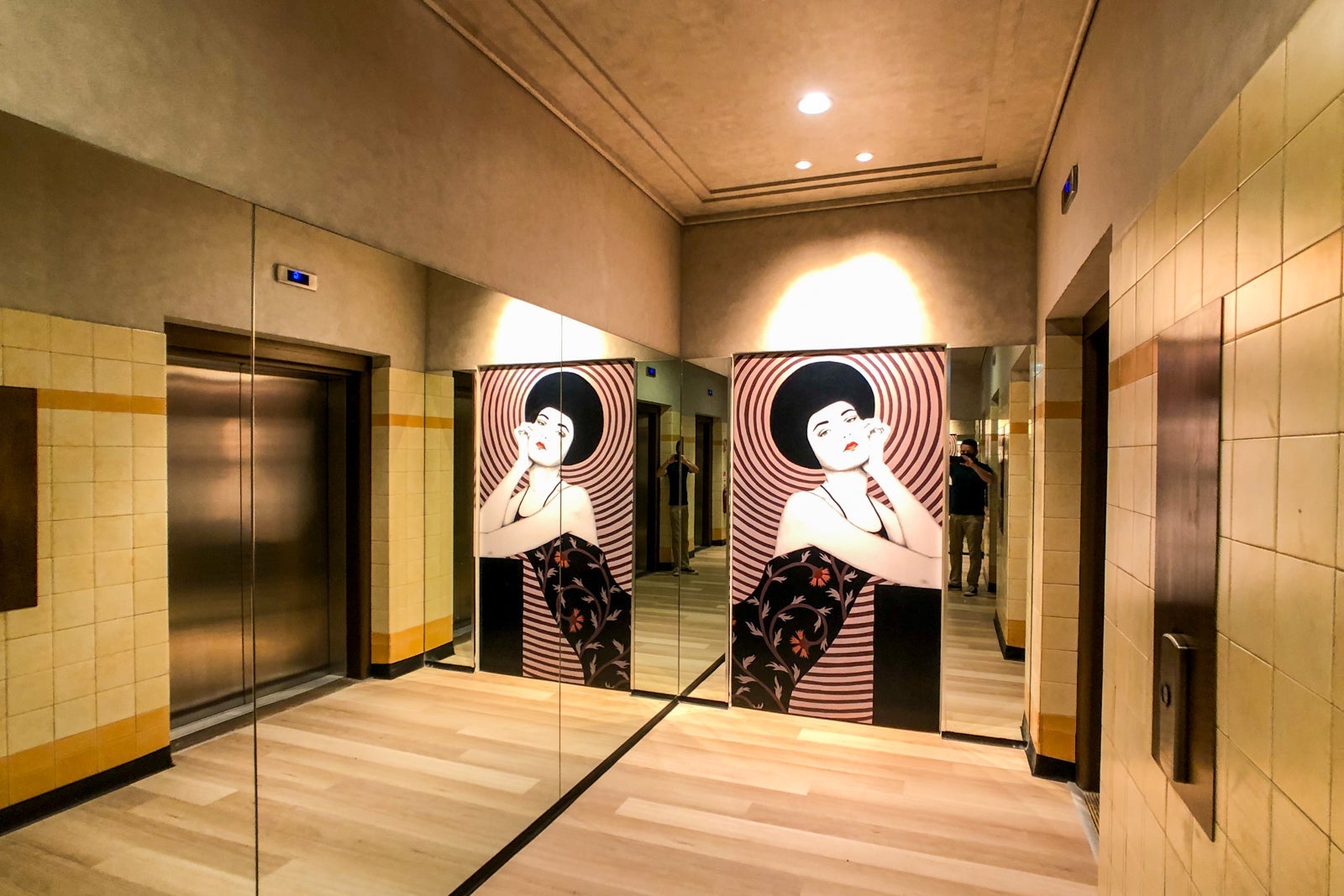 Basement hall in hotel.