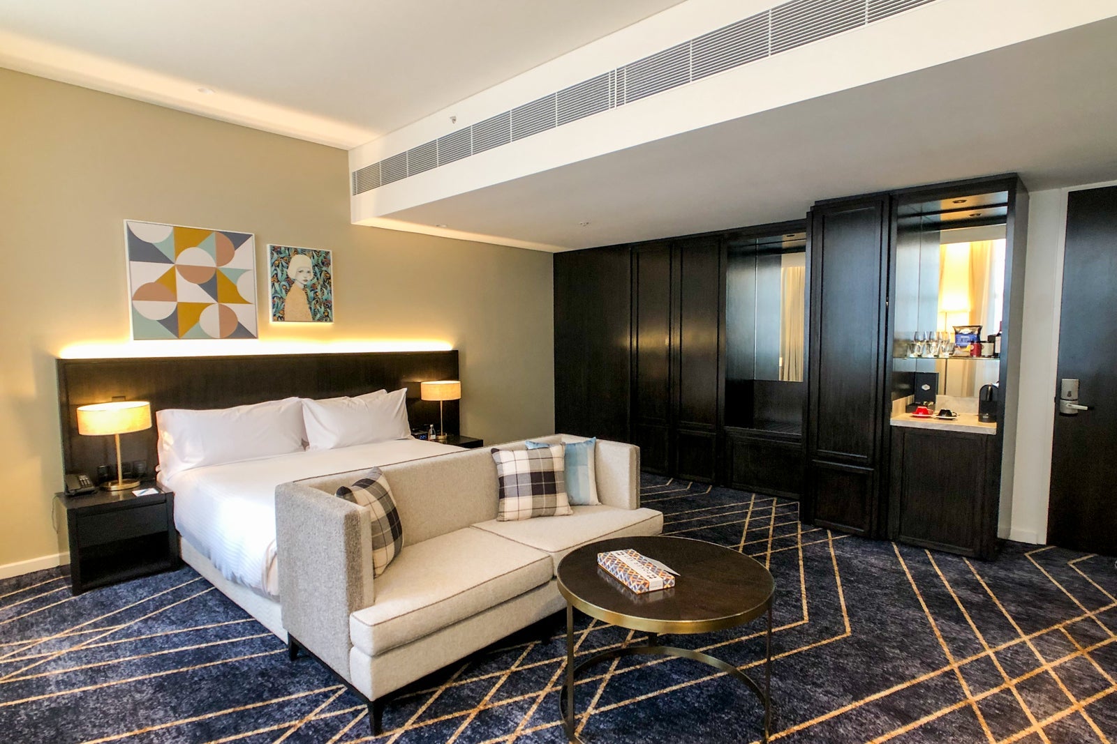 Hotel room interior.