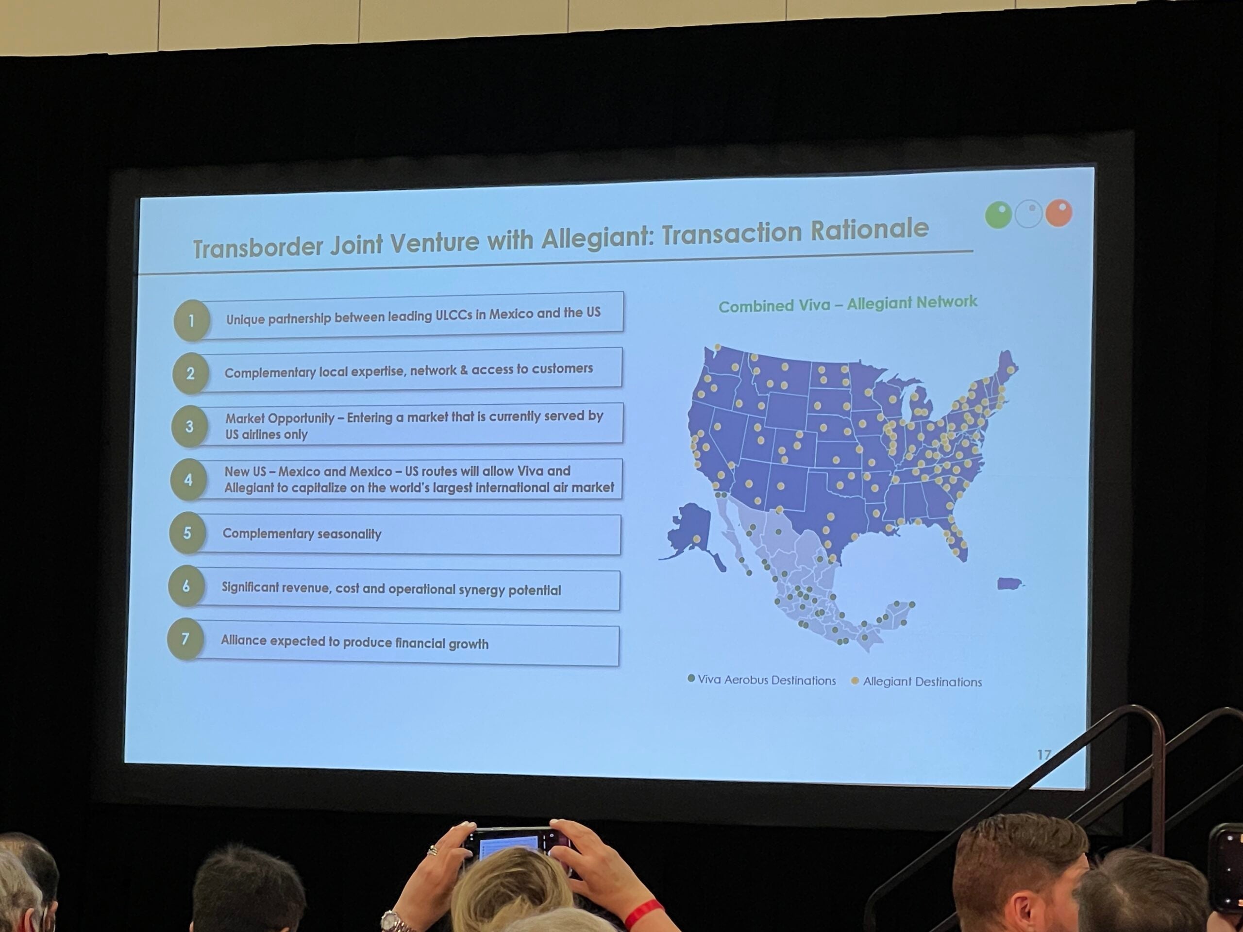 A slide showing benefits of an airline partnership.