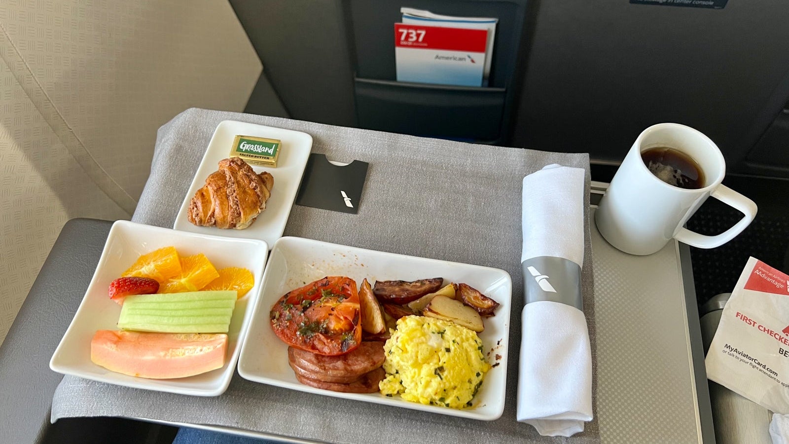 American Airlines Hot Food Breakfast First Class