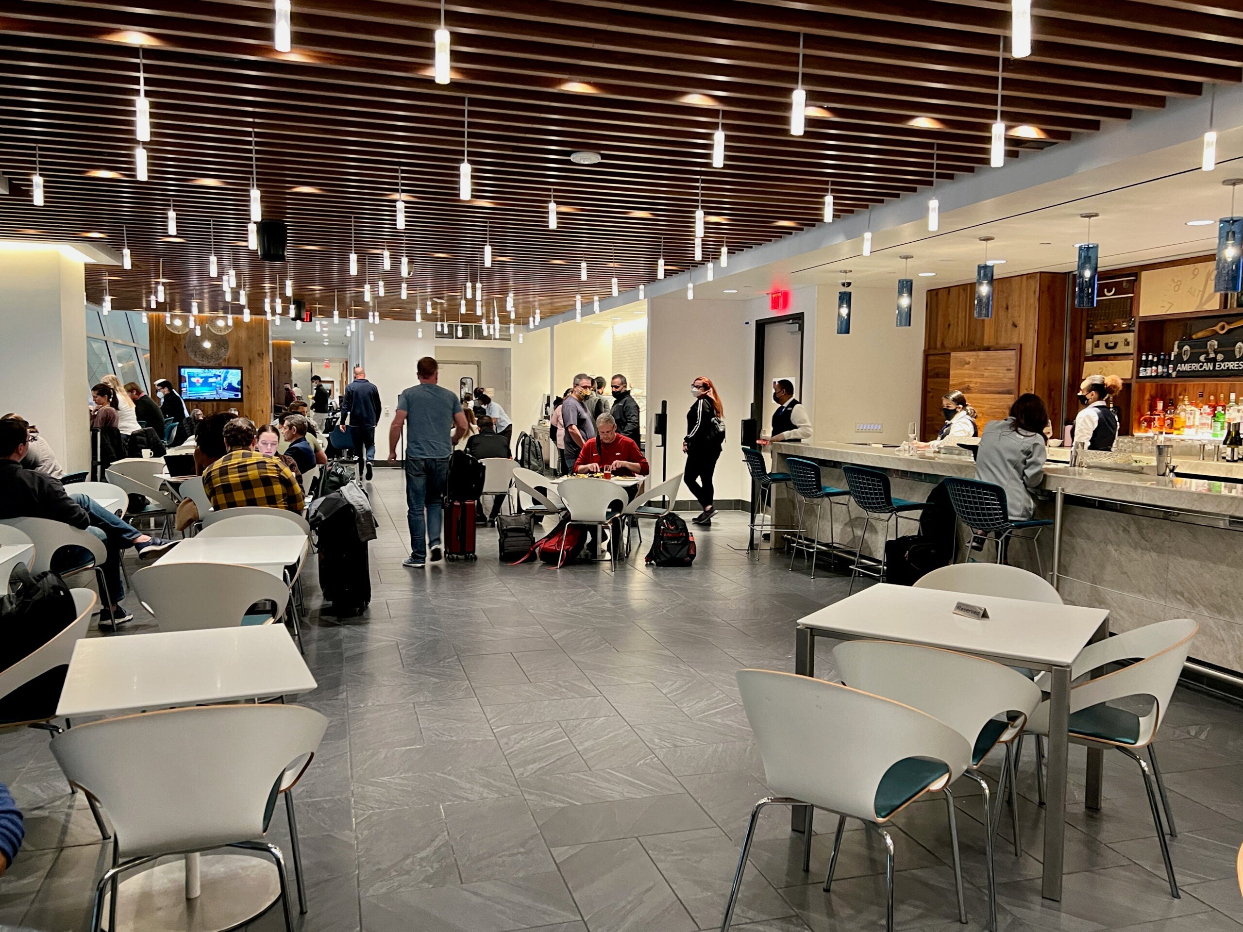 Amex lounge dining seating