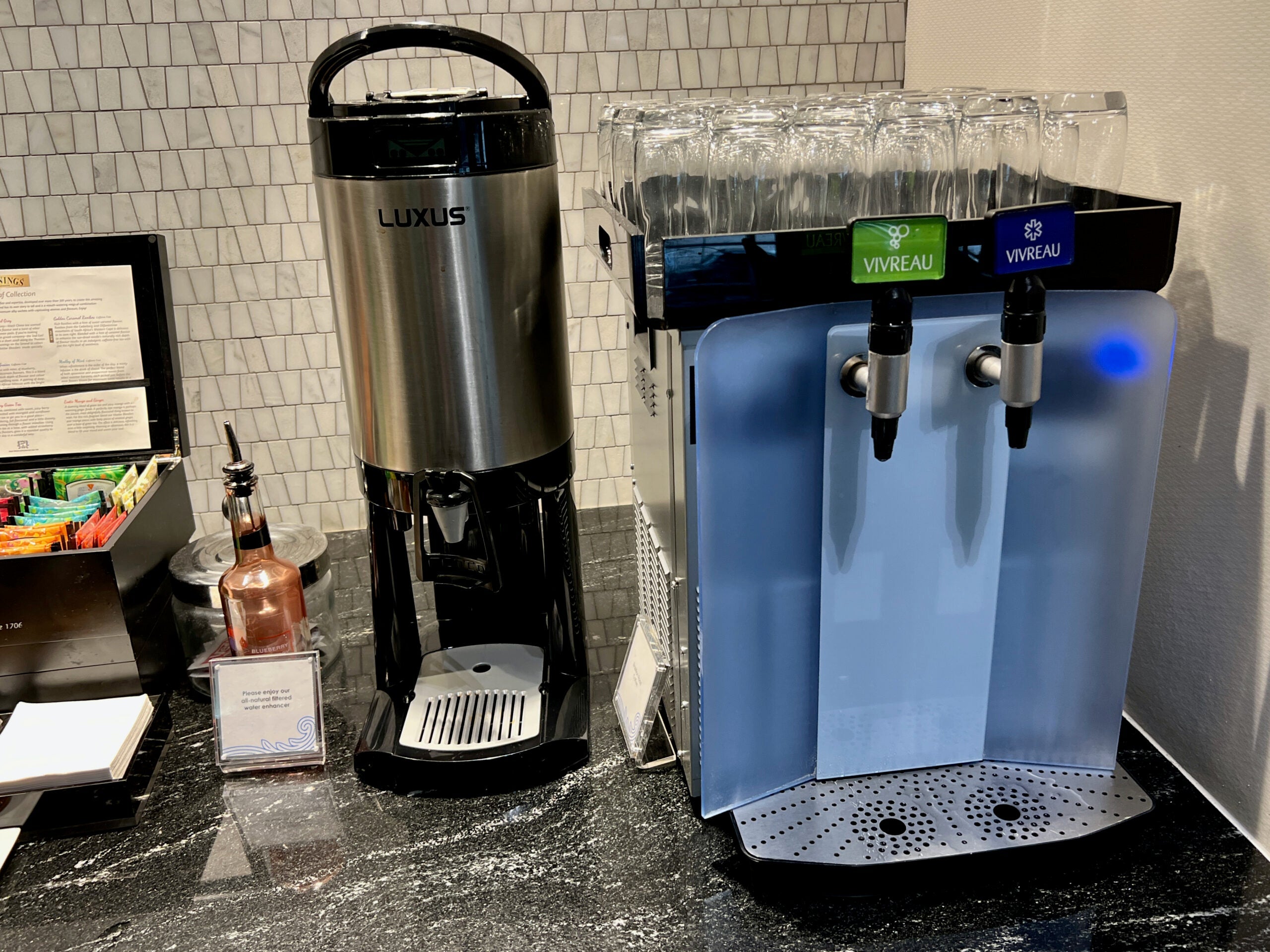 Amex lounge water machine