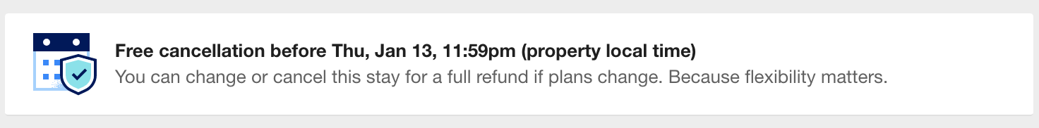 Expedia free cancellation