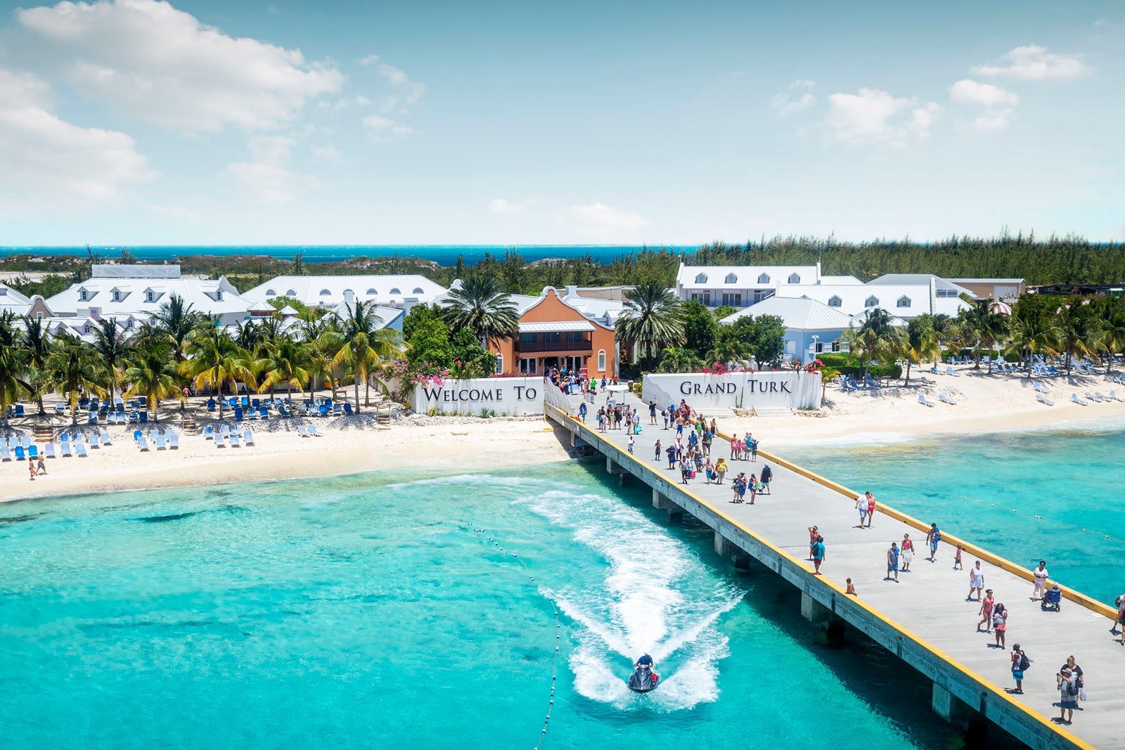 Pier leading to beach at Grand Turk's cruise port
