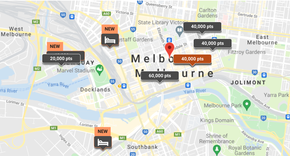 map of marriott hotels in melbourne australia