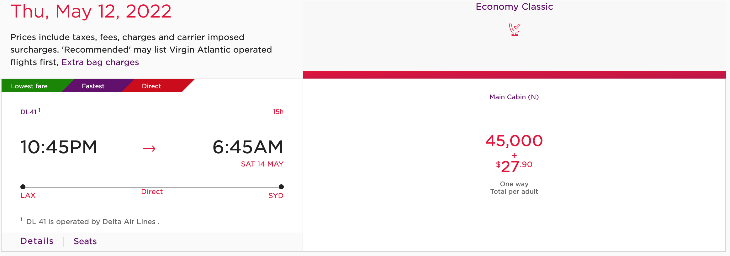 Booking a Delta award to Australia