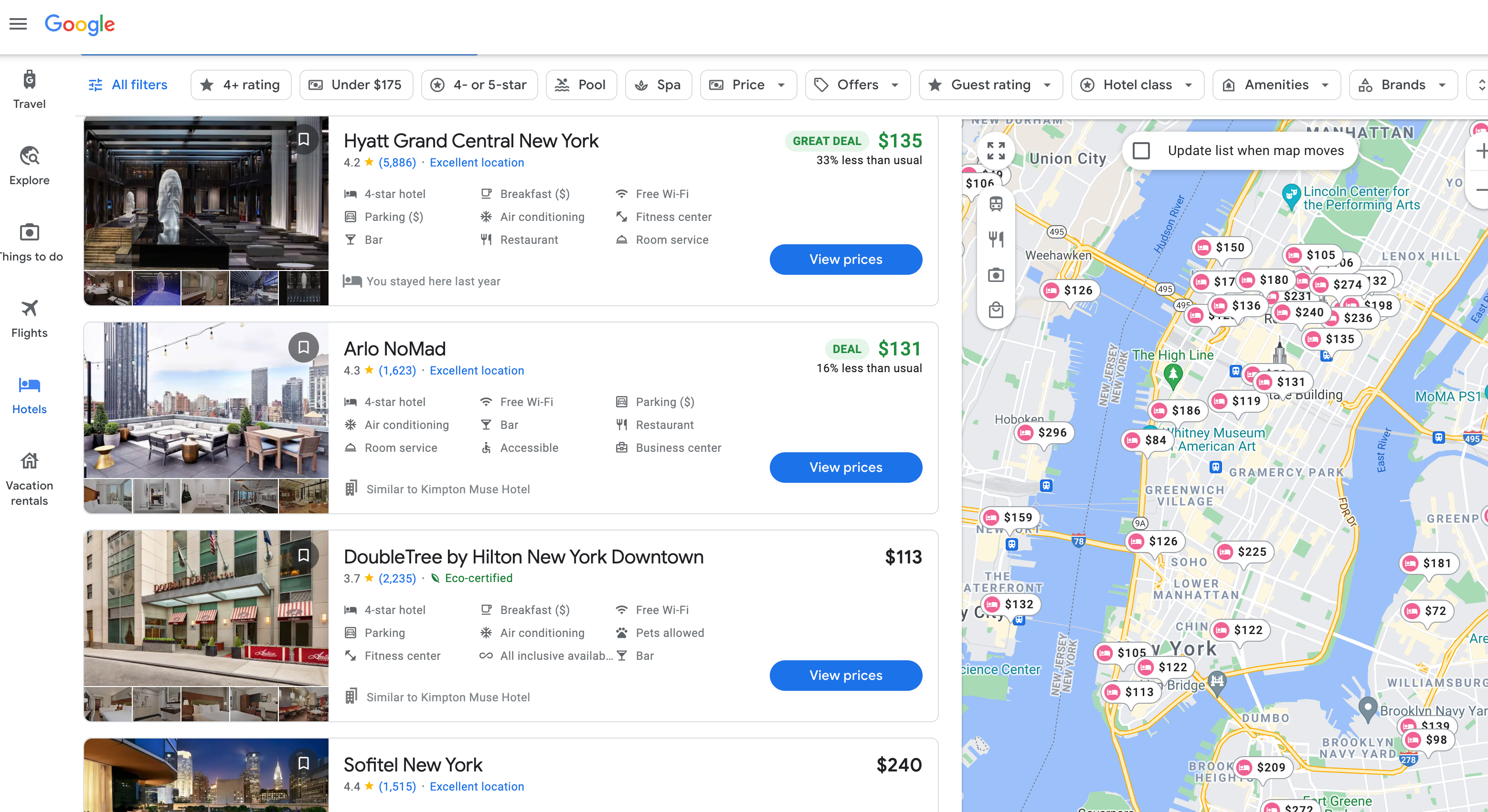 Nice hotel deals. (Screenshot courtesy Google)