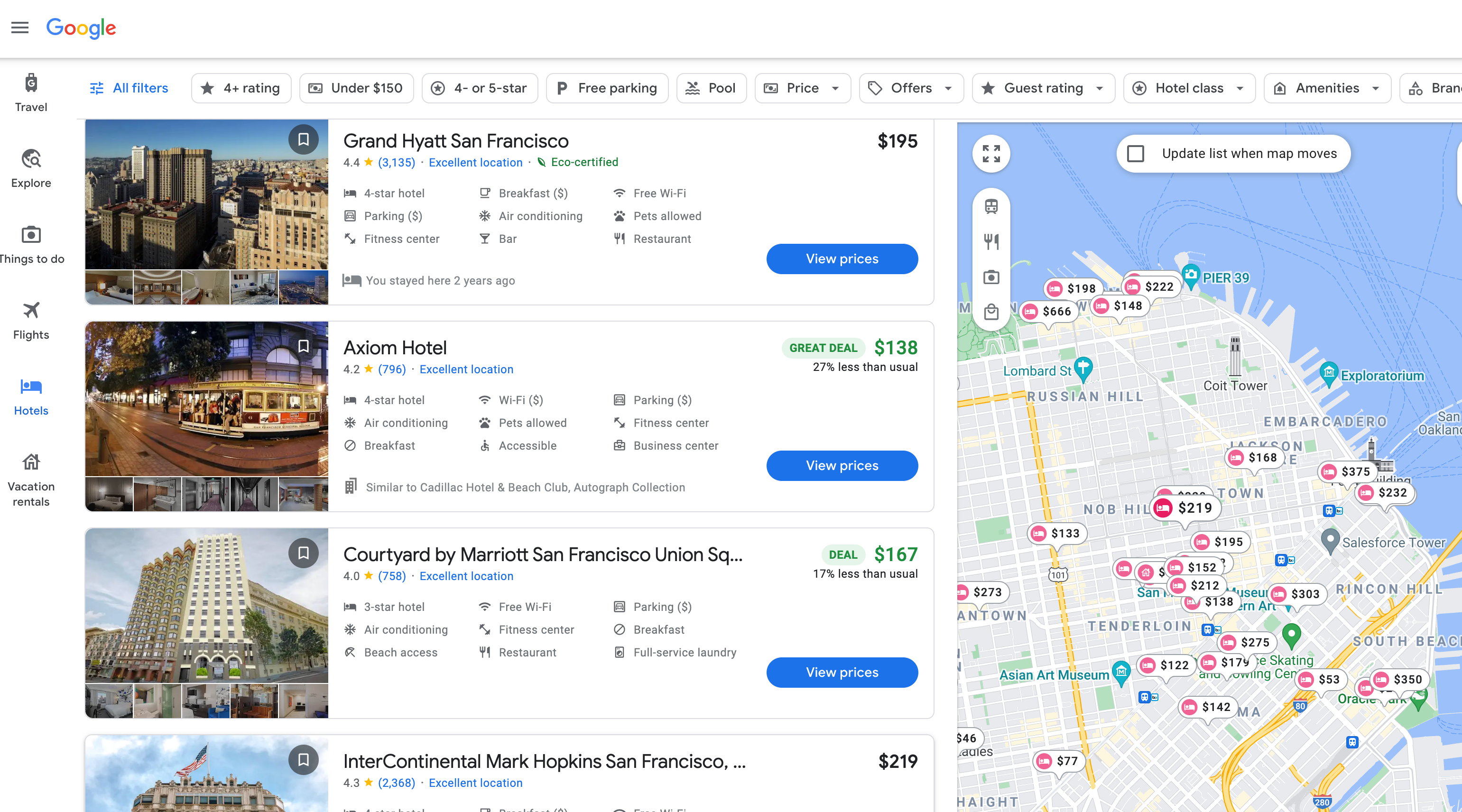 Nice hotel deals. (Screenshot courtesy Google)
