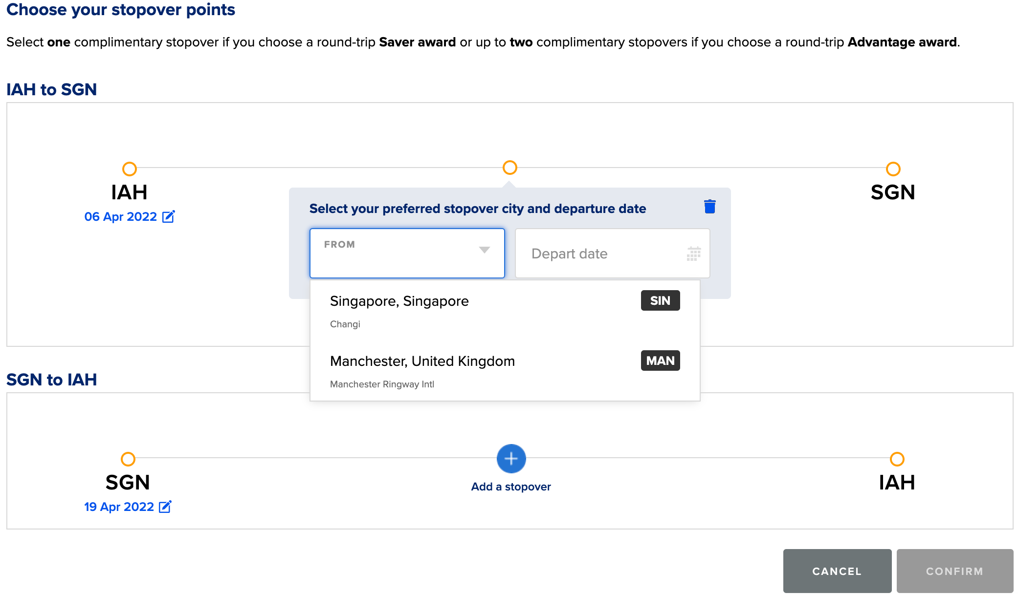 Booking a Singapore Airlines stopover