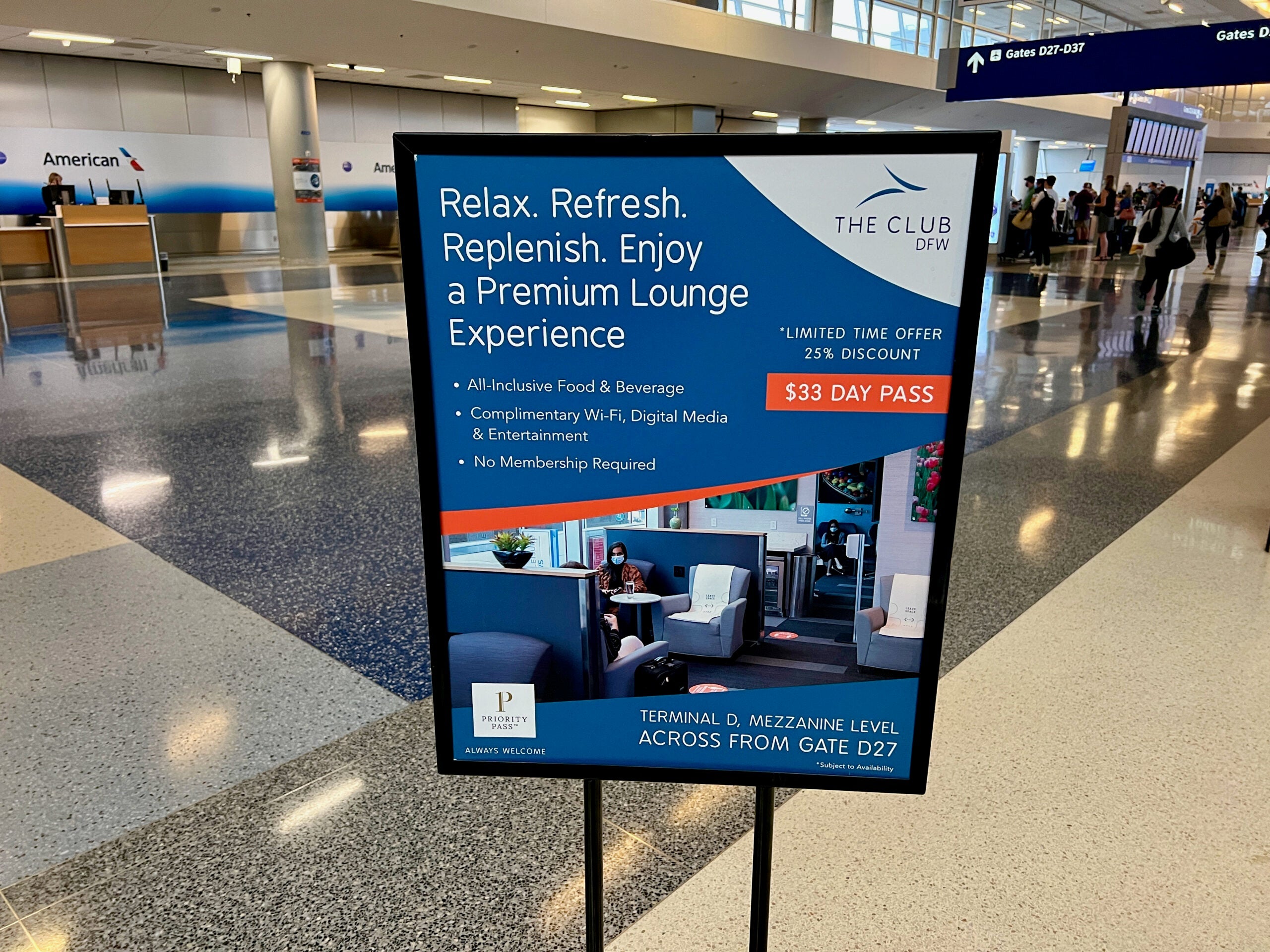 The Club DFW pricing sign