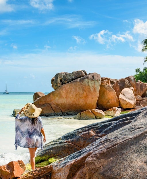 woman standing on beach